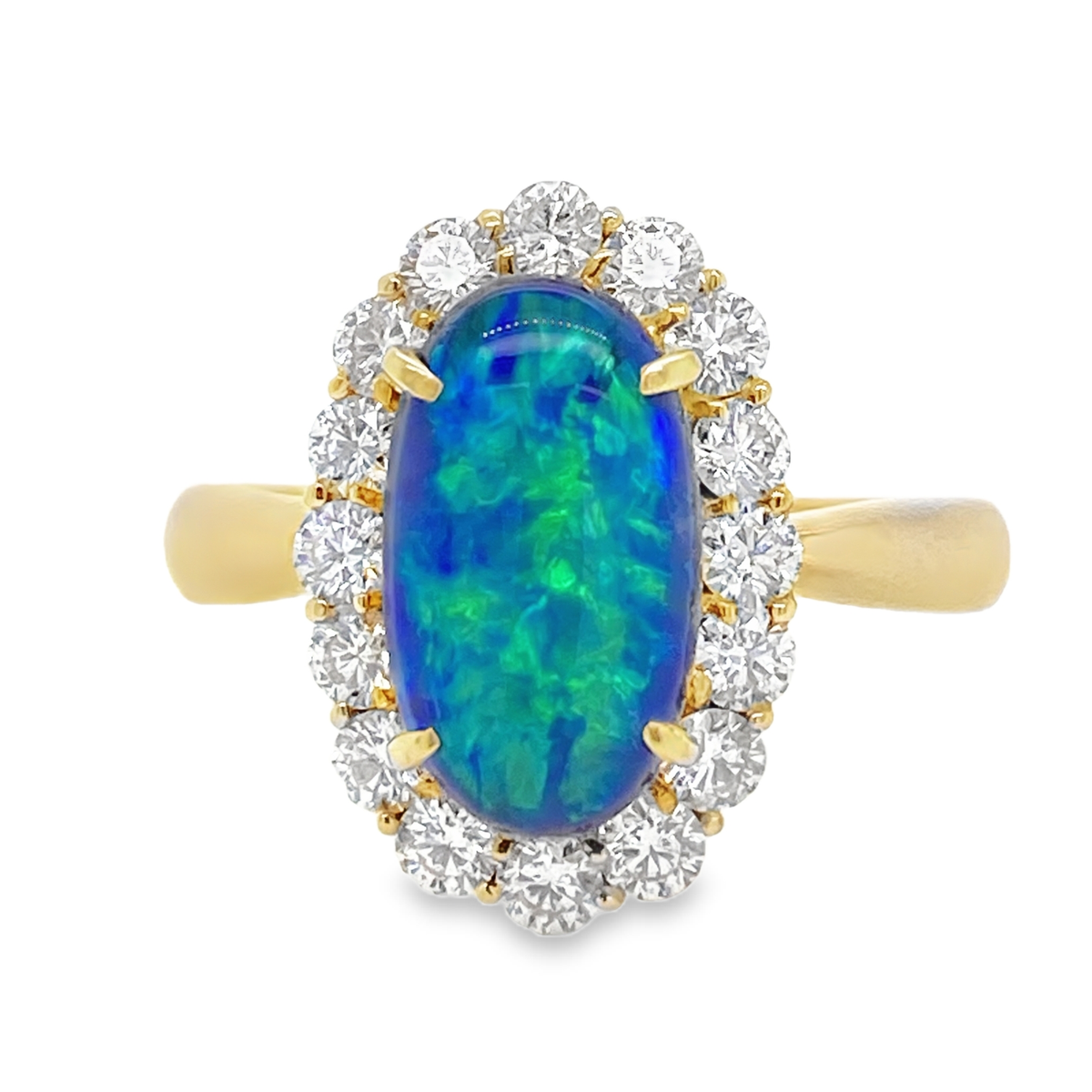 2.15 Ct Opal and Diamond Ring