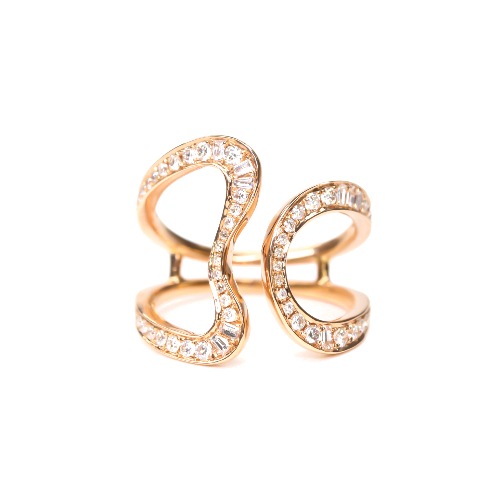 Gold Ring with Sparkling 0.45 Ct Diamonds