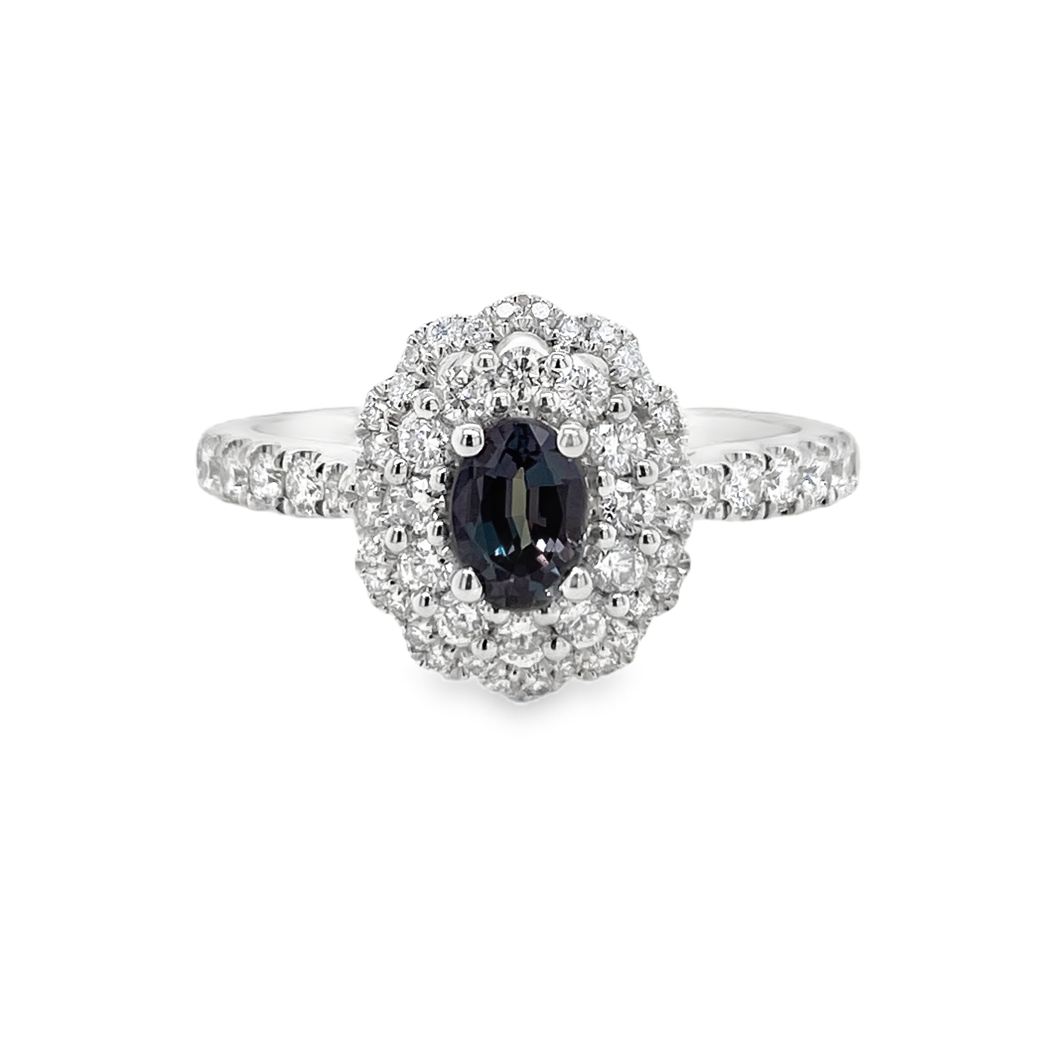 0.43ct Oval Brazil Alexandrite & Diamond Ring
