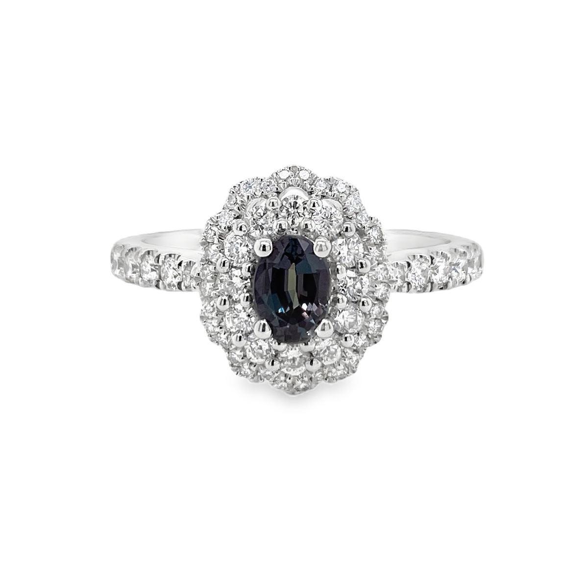 0.43ct Oval Brazil Alexandrite & Diamond Ring