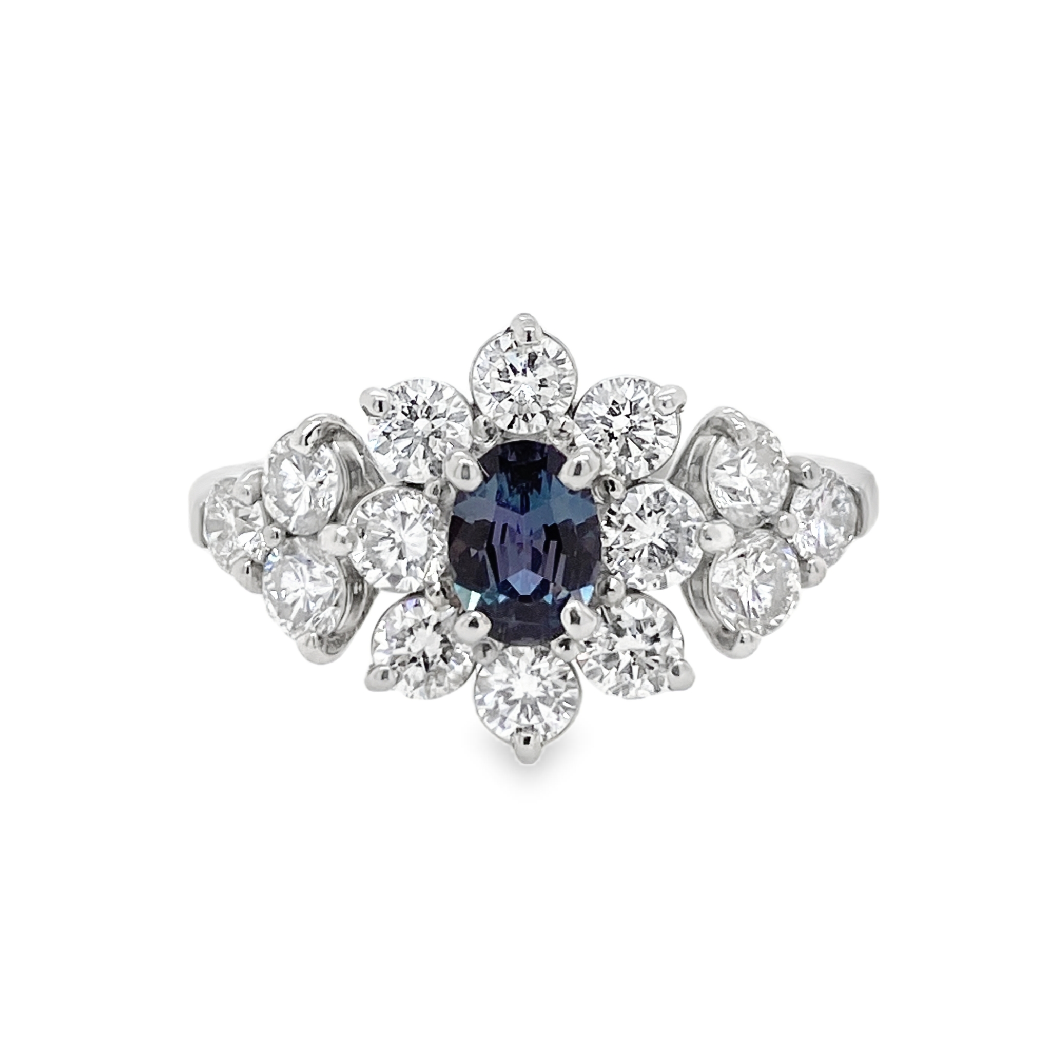 0.37ct Oval Brazil Alexandrite & Diamond Platinum Ring