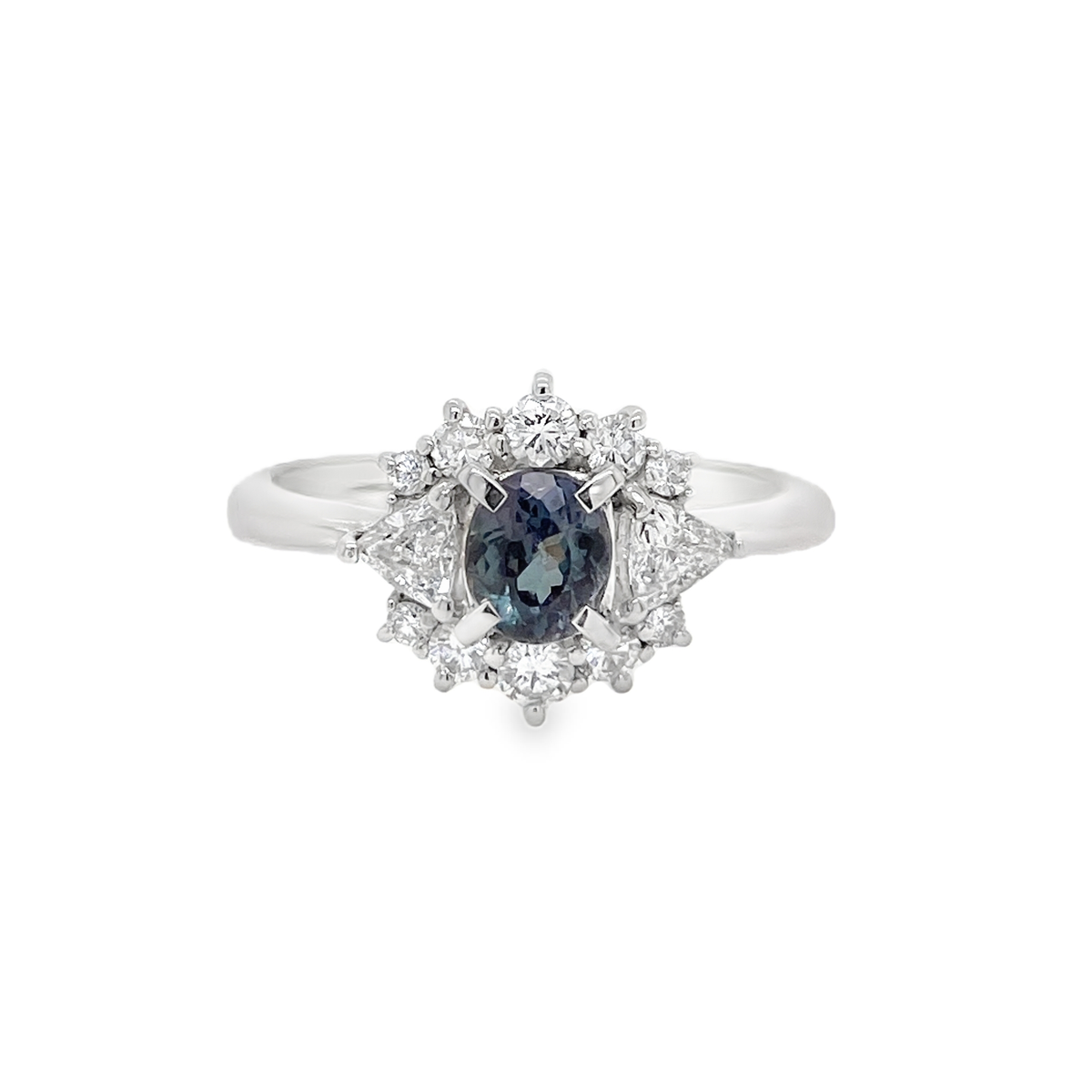 0.54ct Oval Brazil Alexandrite & Diamond Platinum Ring