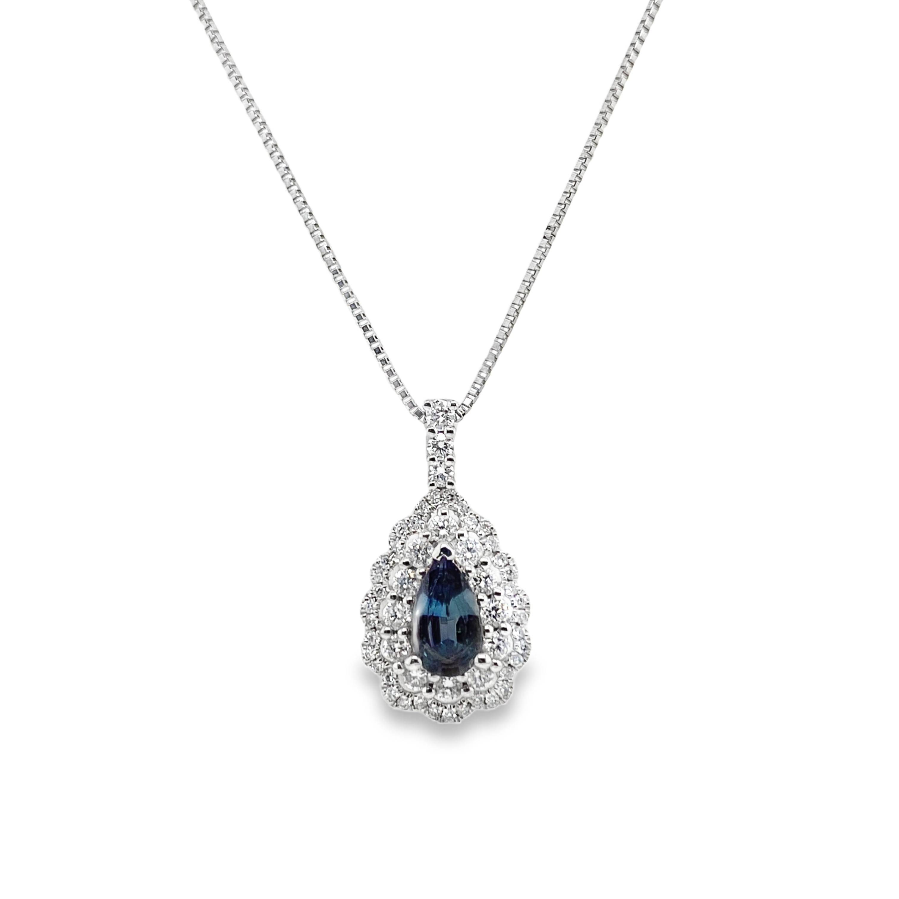 0.47ct Pear-Shaped Brazil Alexandrite & Diamond Pendant