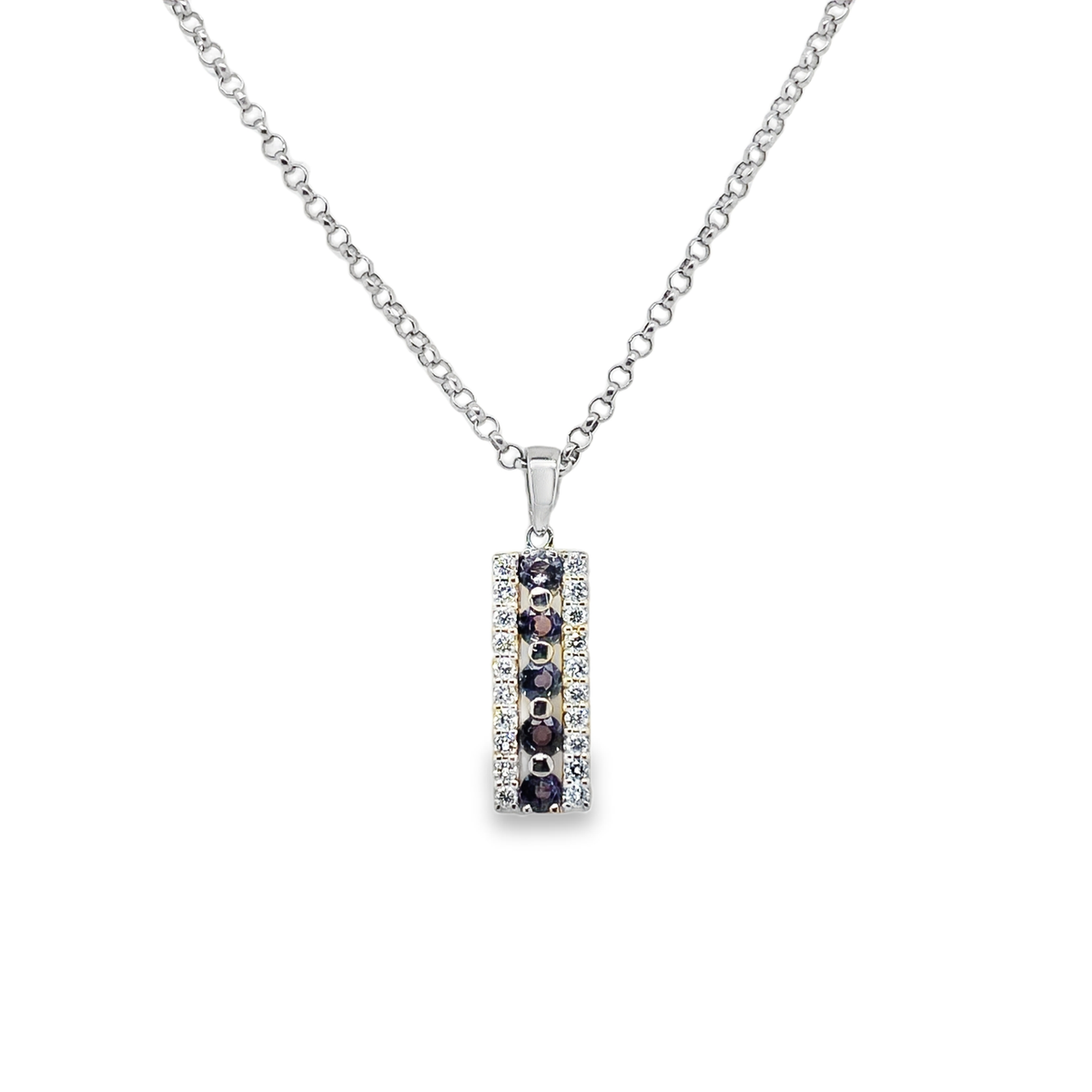 0.41ct Round Alexandrite & Diamond Platinum Pendant