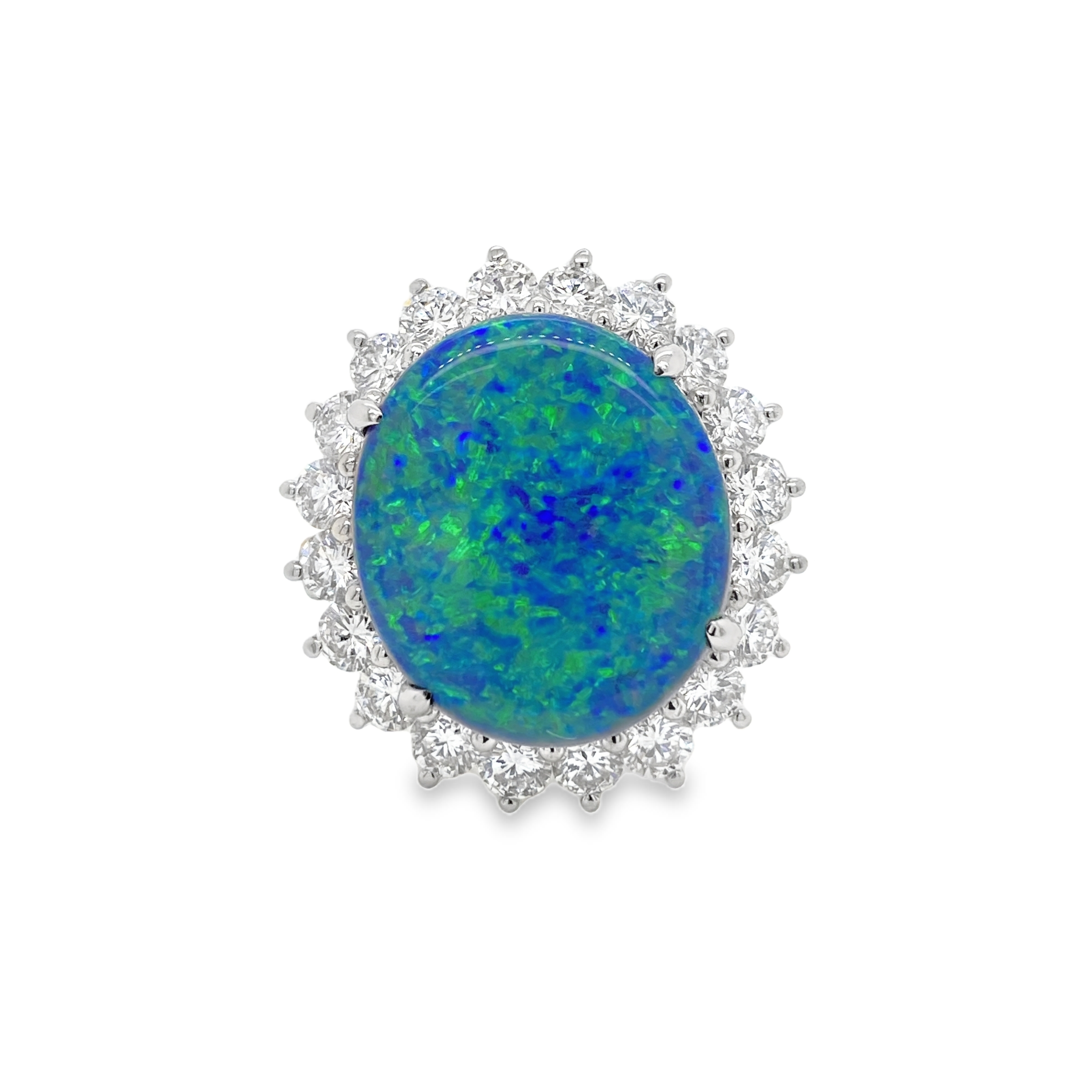 8.8ct Black Opal and Diamond Ring