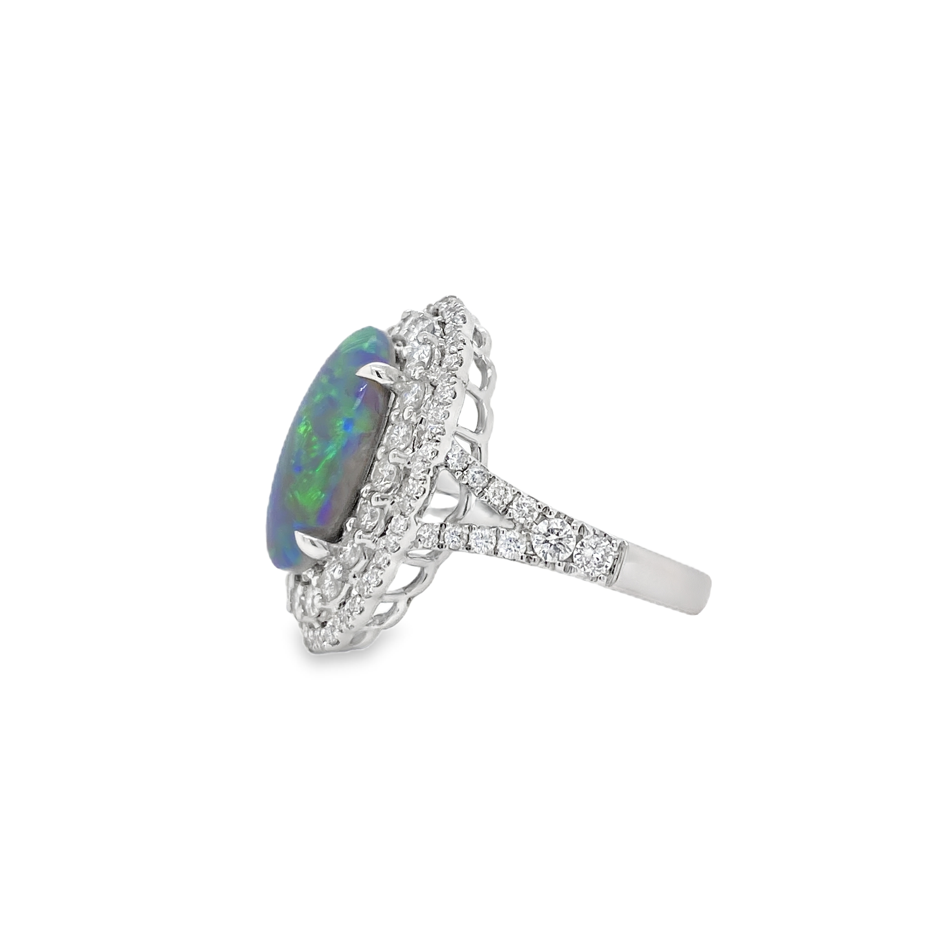 3.49ct Black Opal & Diamond Ring