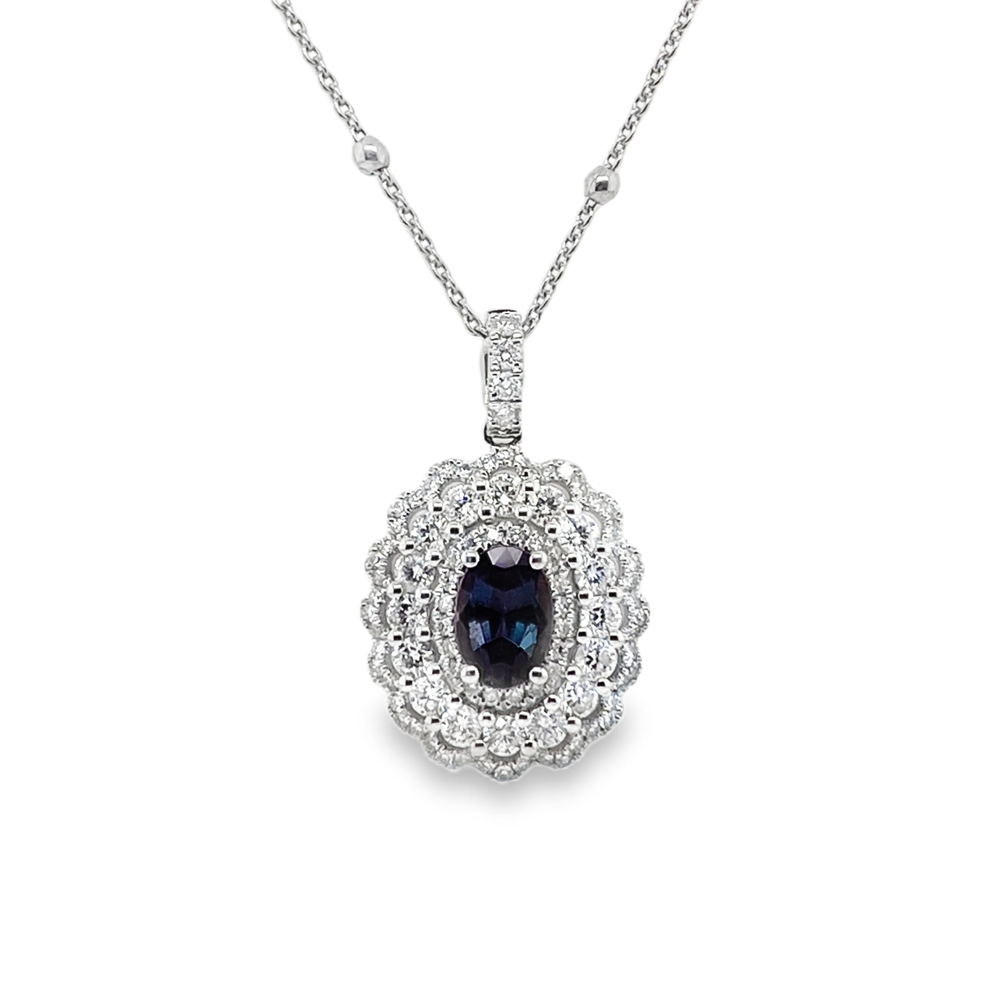 0.91ct Oval Brazil Alexandrite & Diamond Pendant