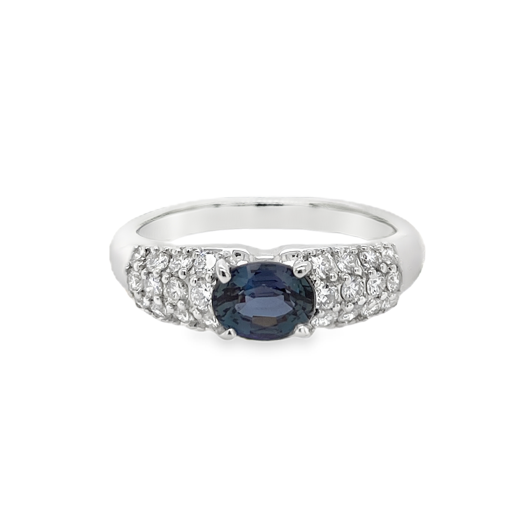 0.80ct Oval Brazil Alexandrite & Diamond Platinum Ring