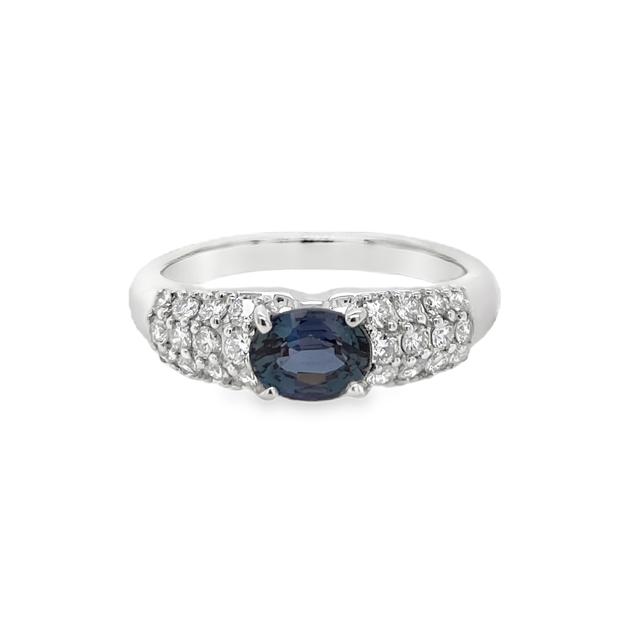 0.80ct Oval Brazil Alexandrite & Diamond Platinum Ring