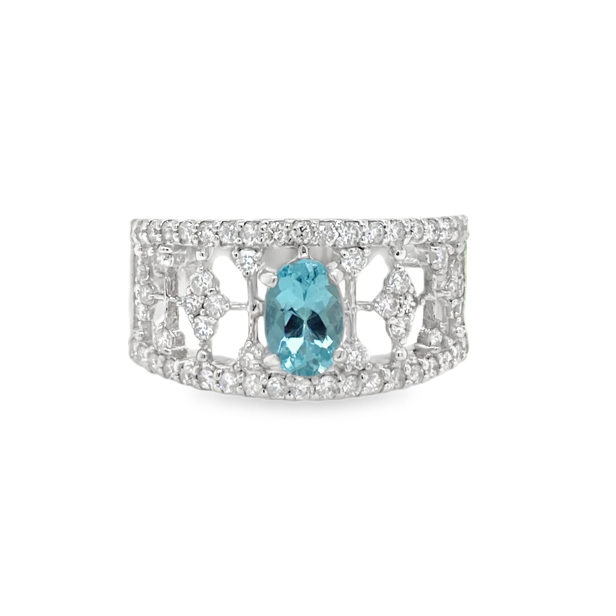 0.52ct Cushion-Cut Paraiba Tourmaline & Diamond Platinum Ring