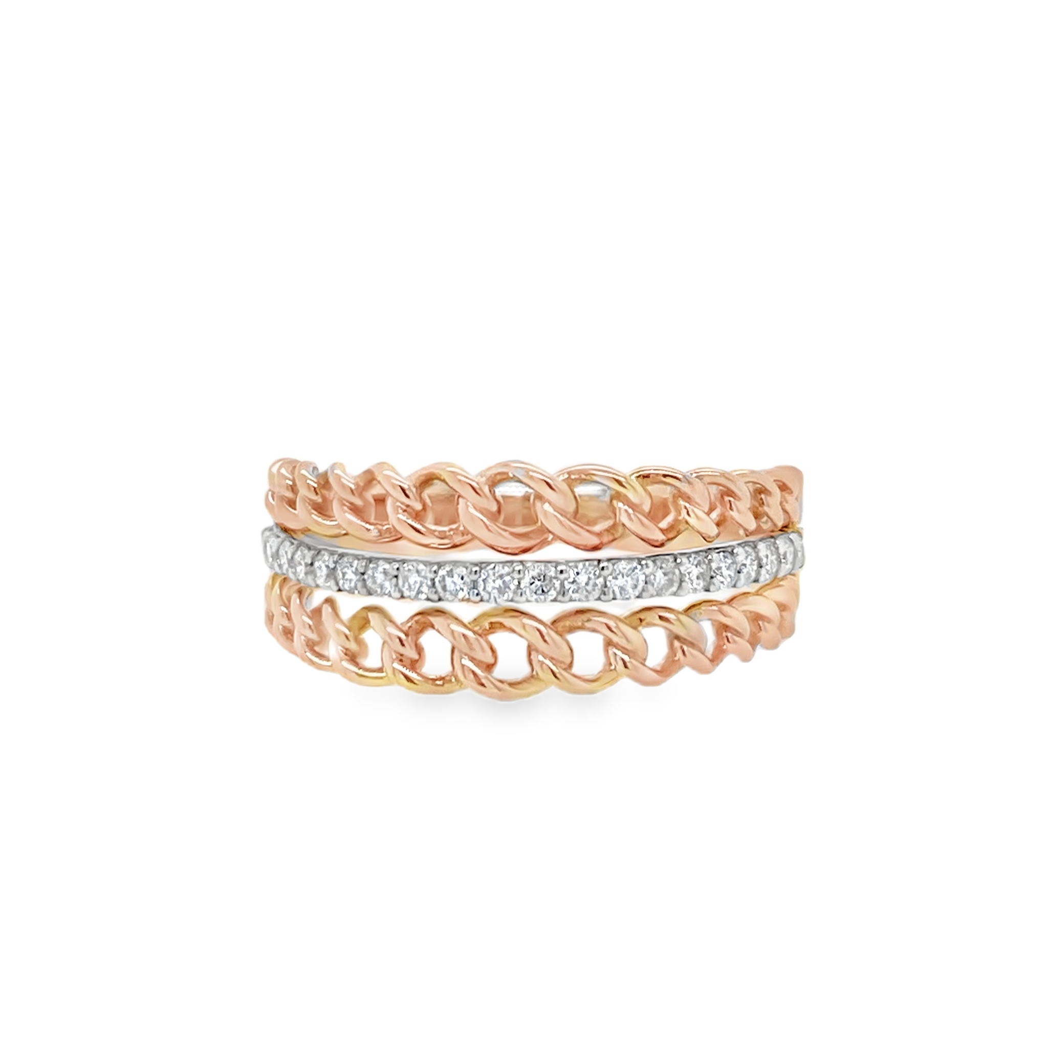 Chain Link Diamond Band Ring