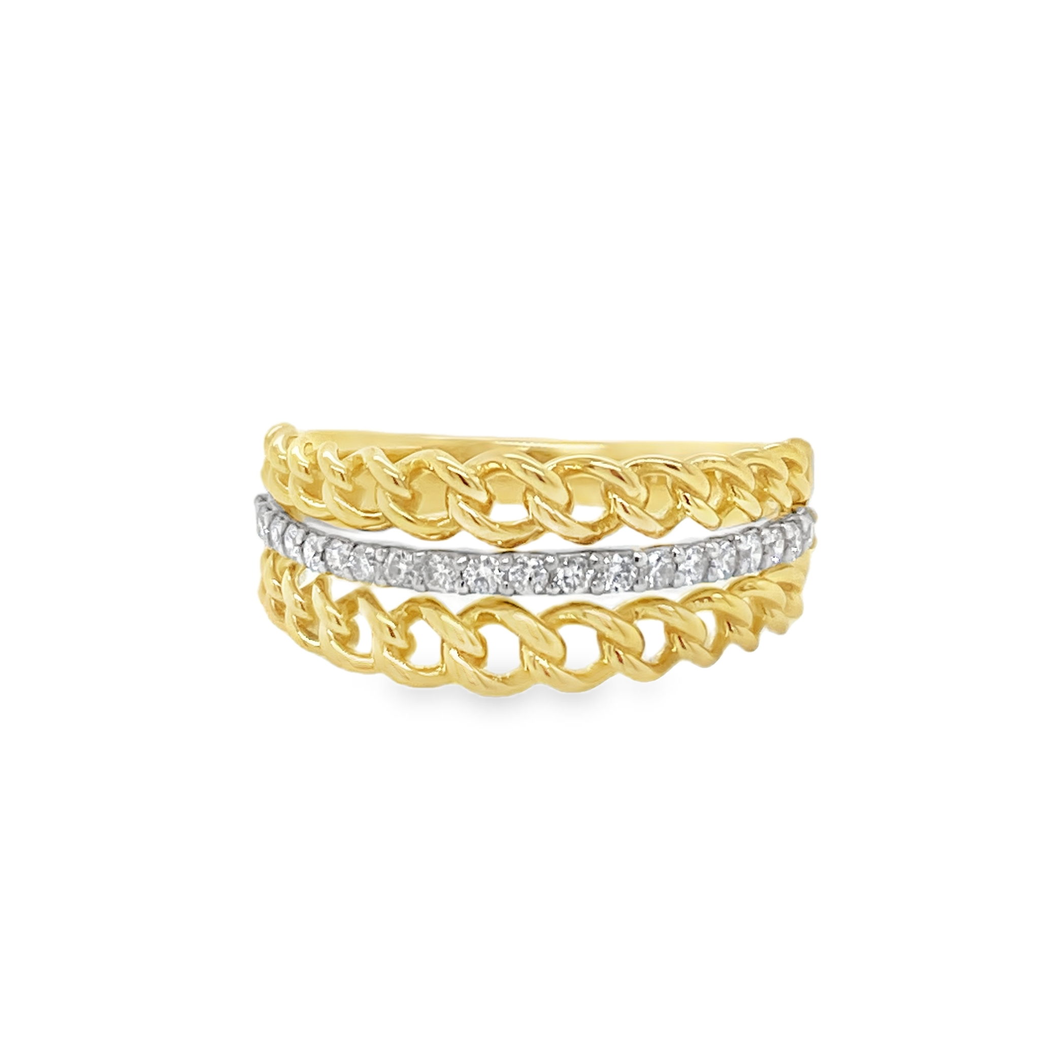 Chain Link Diamond Band Ring