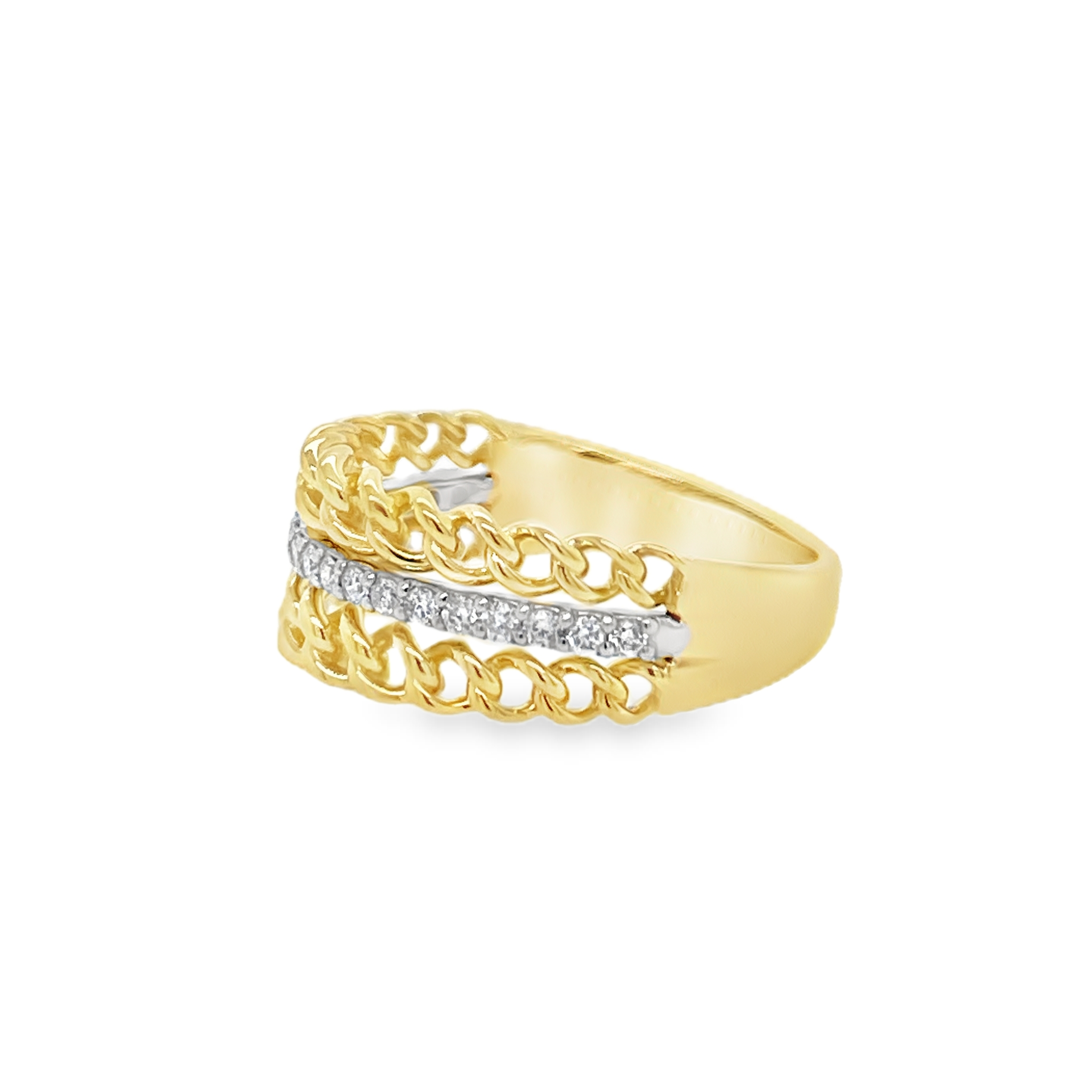 Chain Link Diamond Band Ring