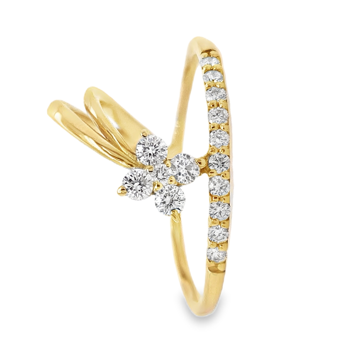 Flaired Flower Diamond Ring