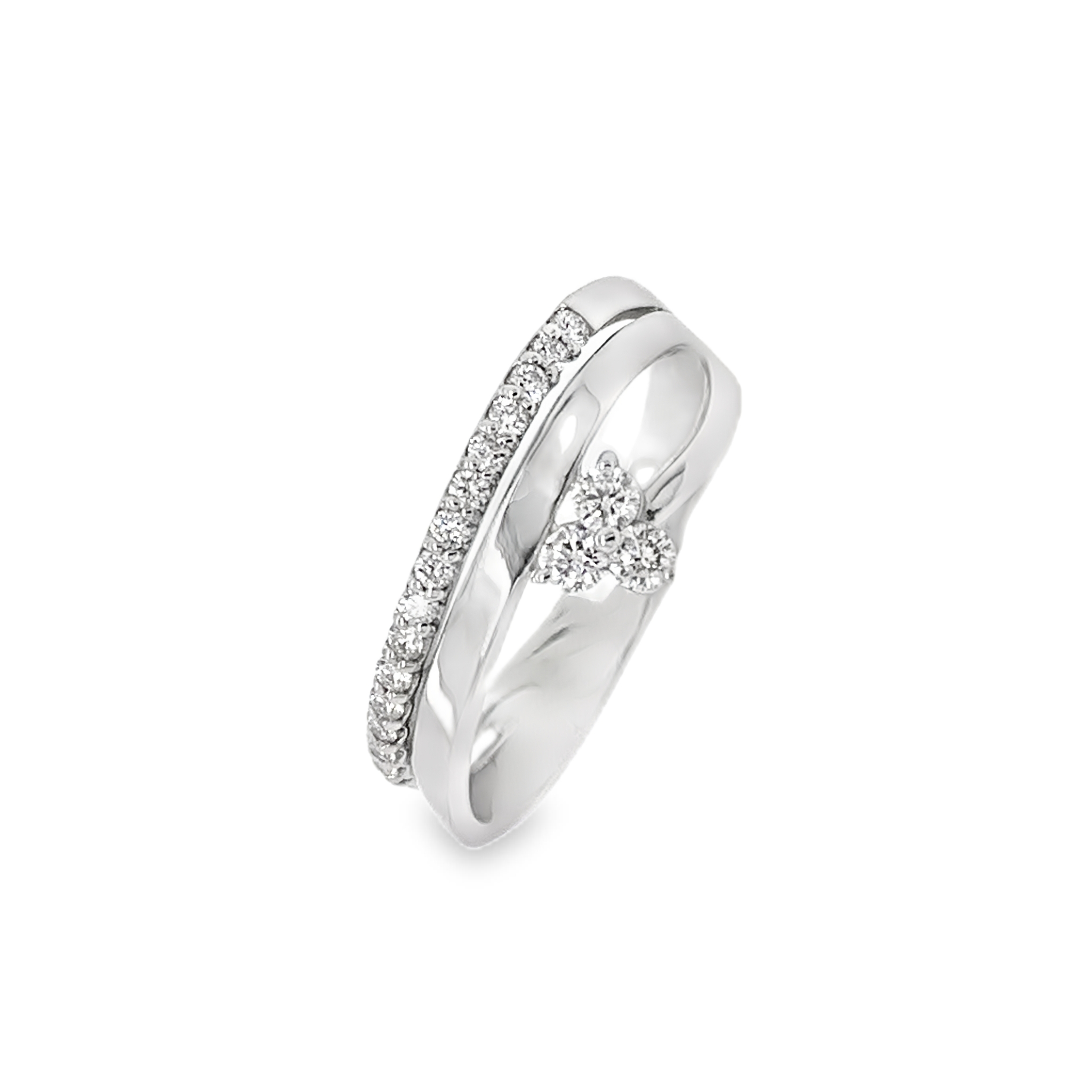 Flaired Flower Diamond Ring