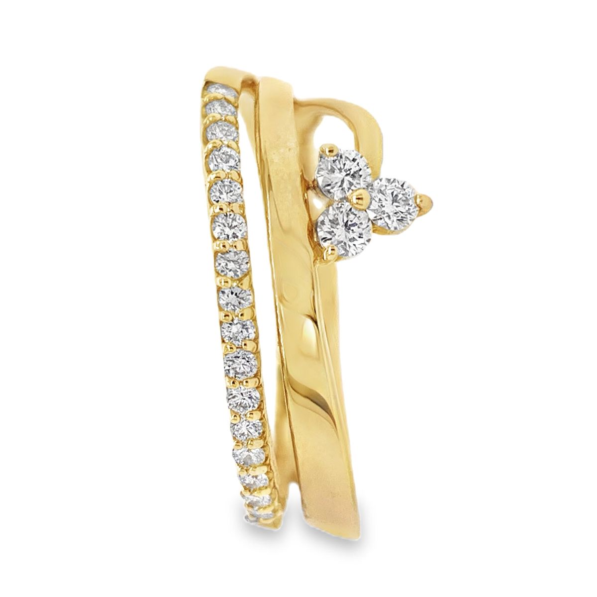 Flaired Flower Diamond Ring