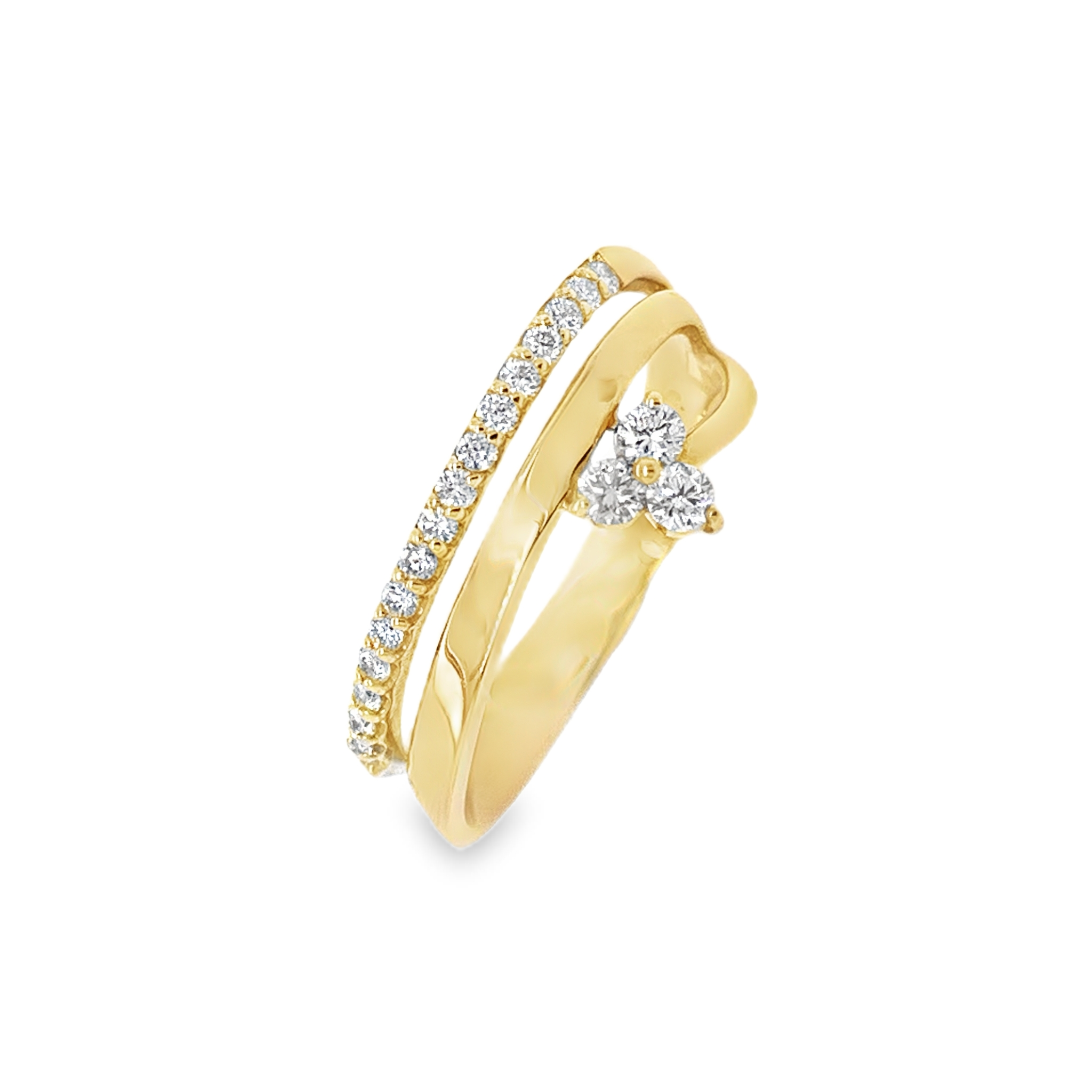 Flaired Flower Diamond Ring