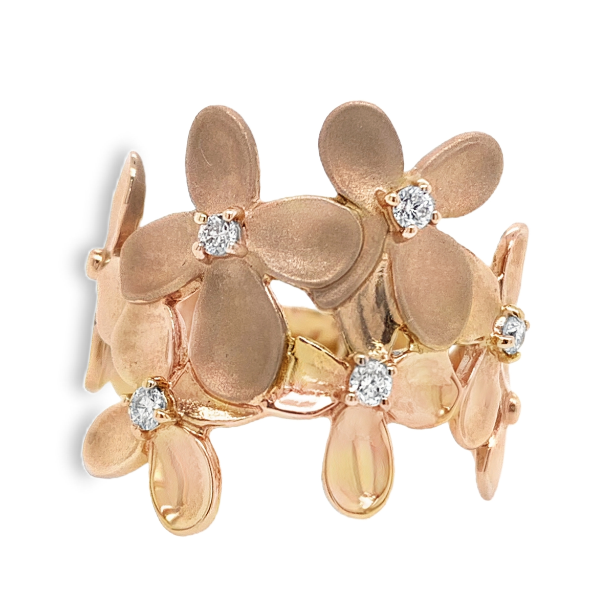 Floral Frosted Diamond Ring