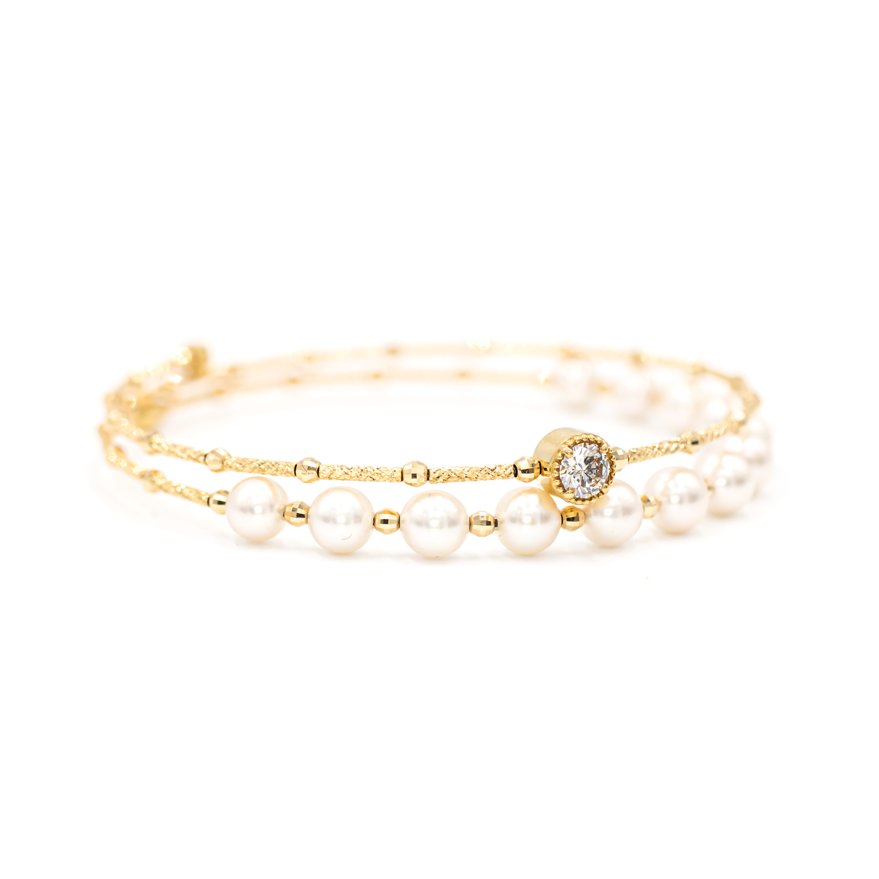 Akoya Pearls & Diamond Flexible Bracelet