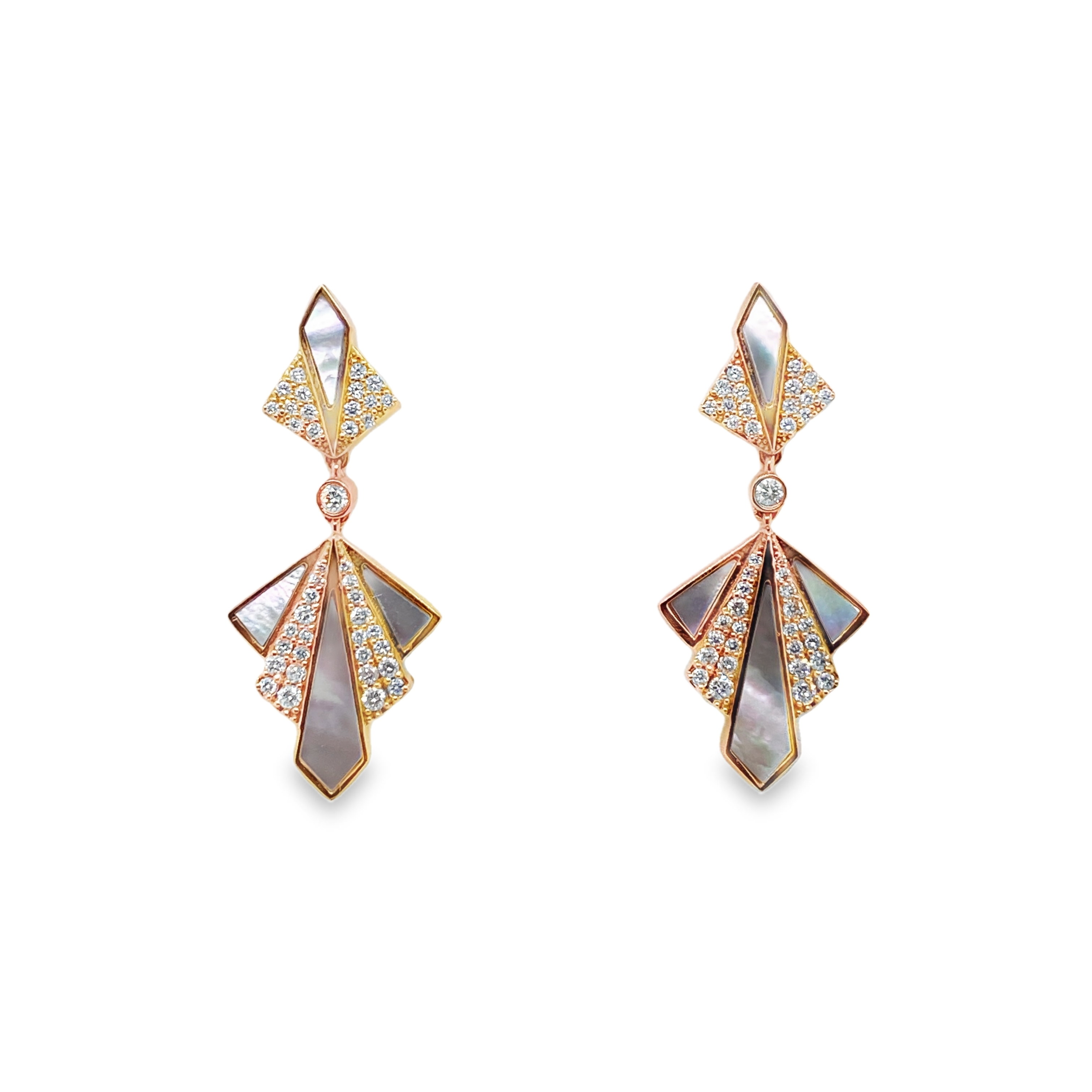 Mother of Pearl & Diamond Earrings
