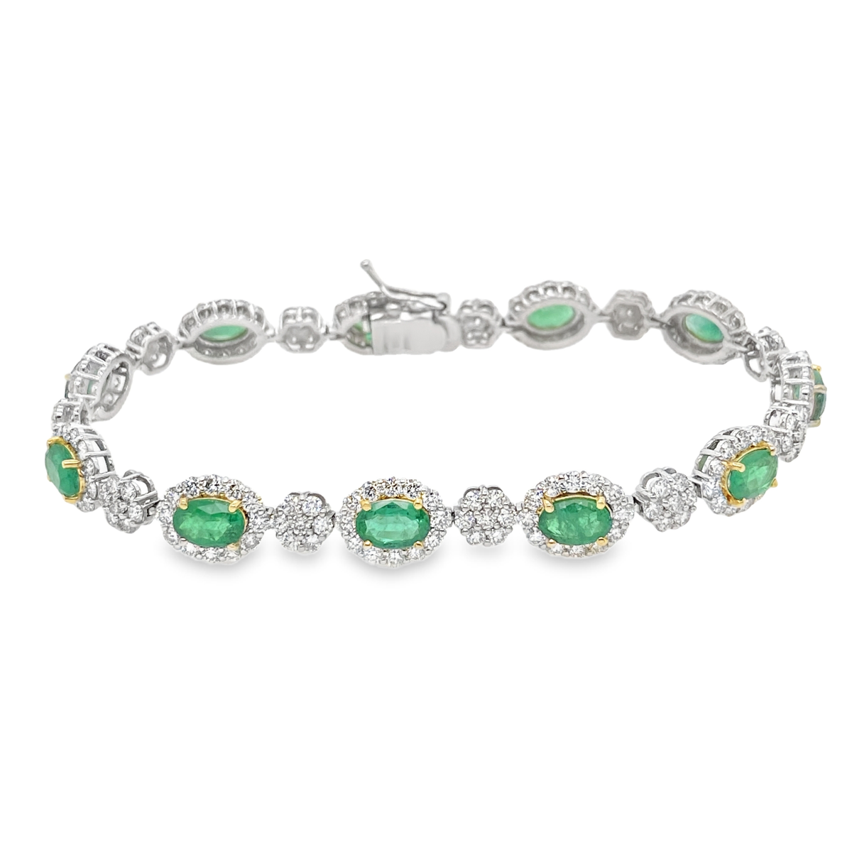 Oval Emerald & Diamond Bracelet