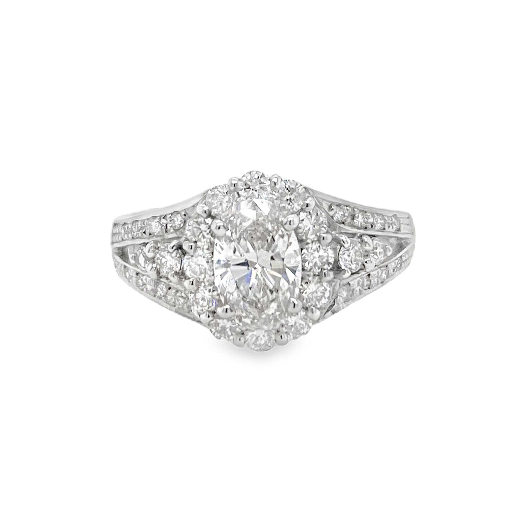 0.83ct Oval Diamond Halo Ring