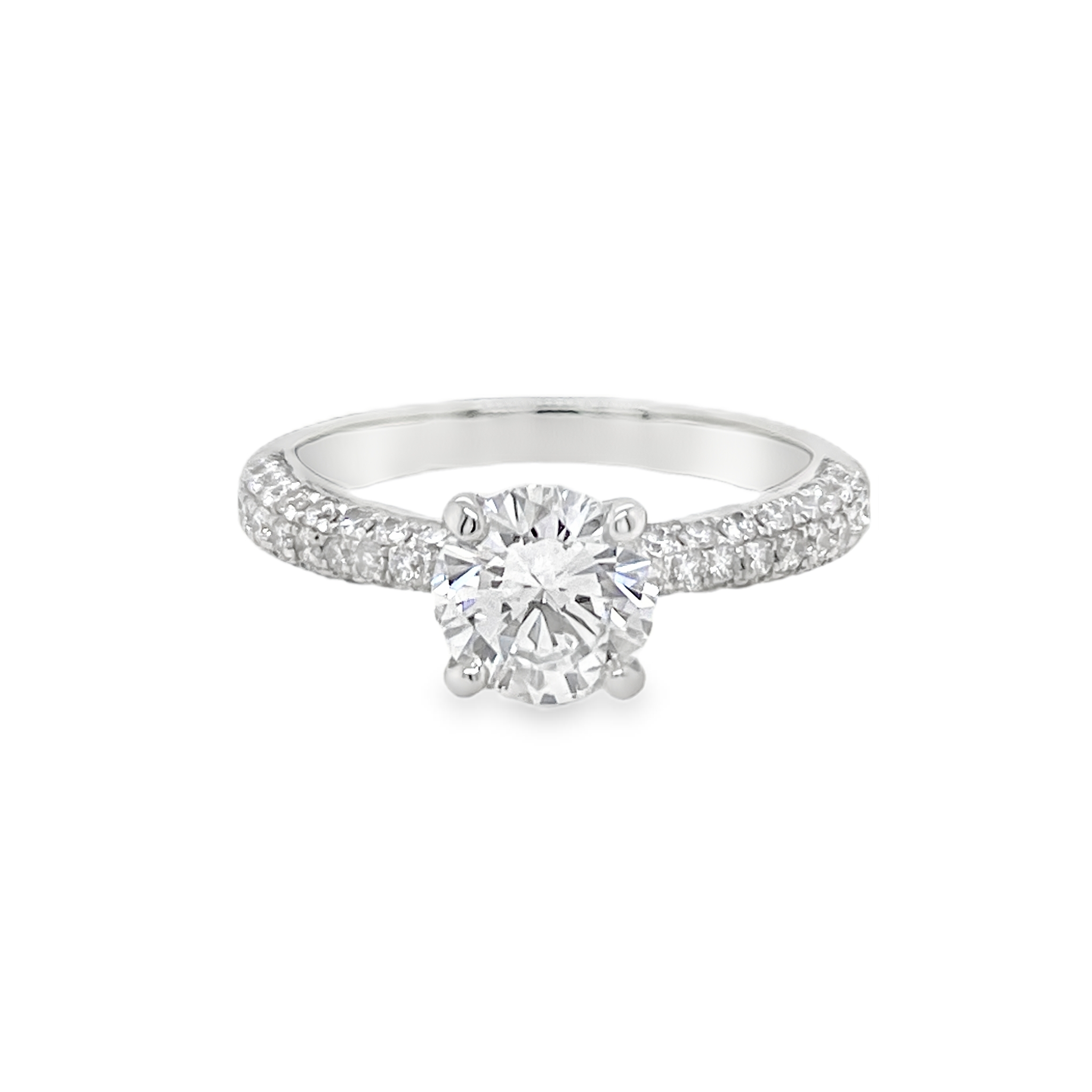 1ct Round Diamond Halo Ring