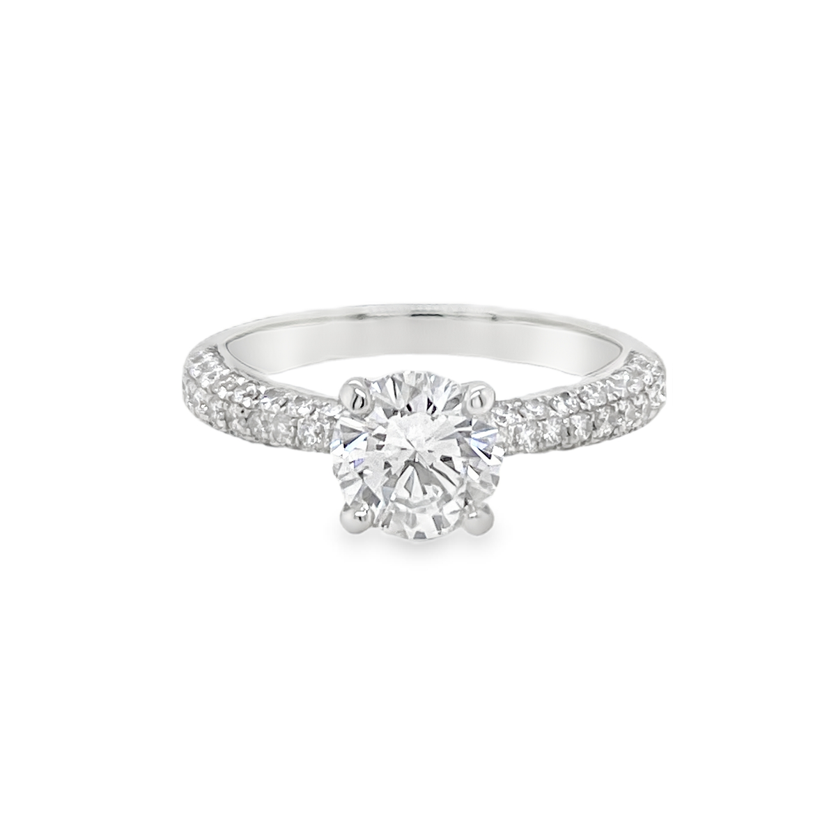 1ct Round Diamond Halo Ring