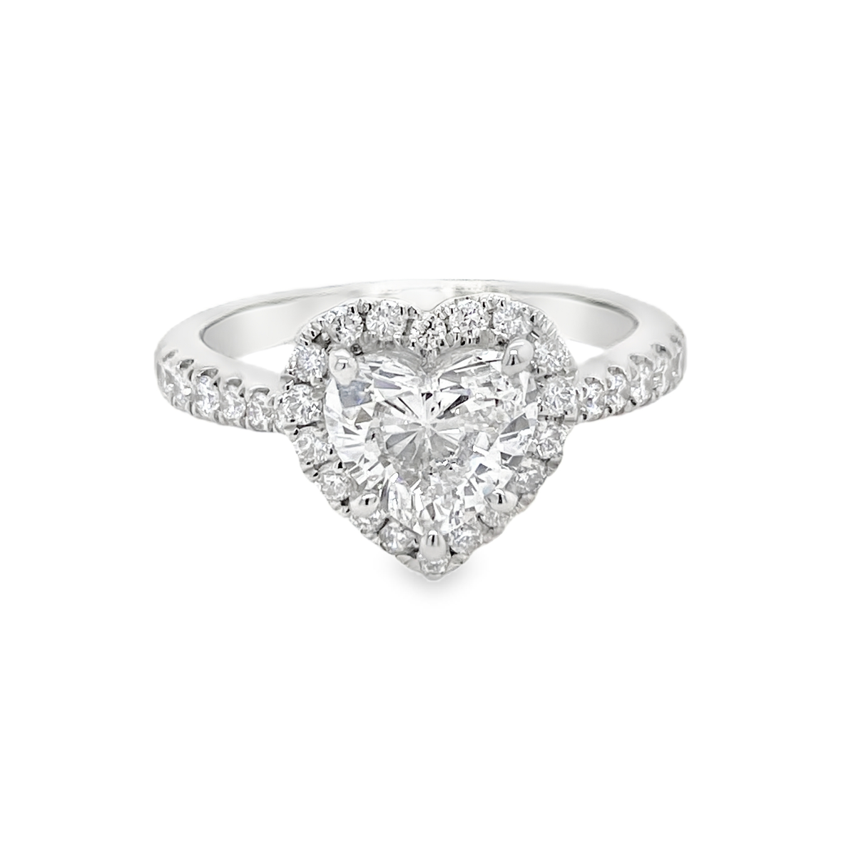 1.14ct Heart-Shaped Diamond Halo Ring