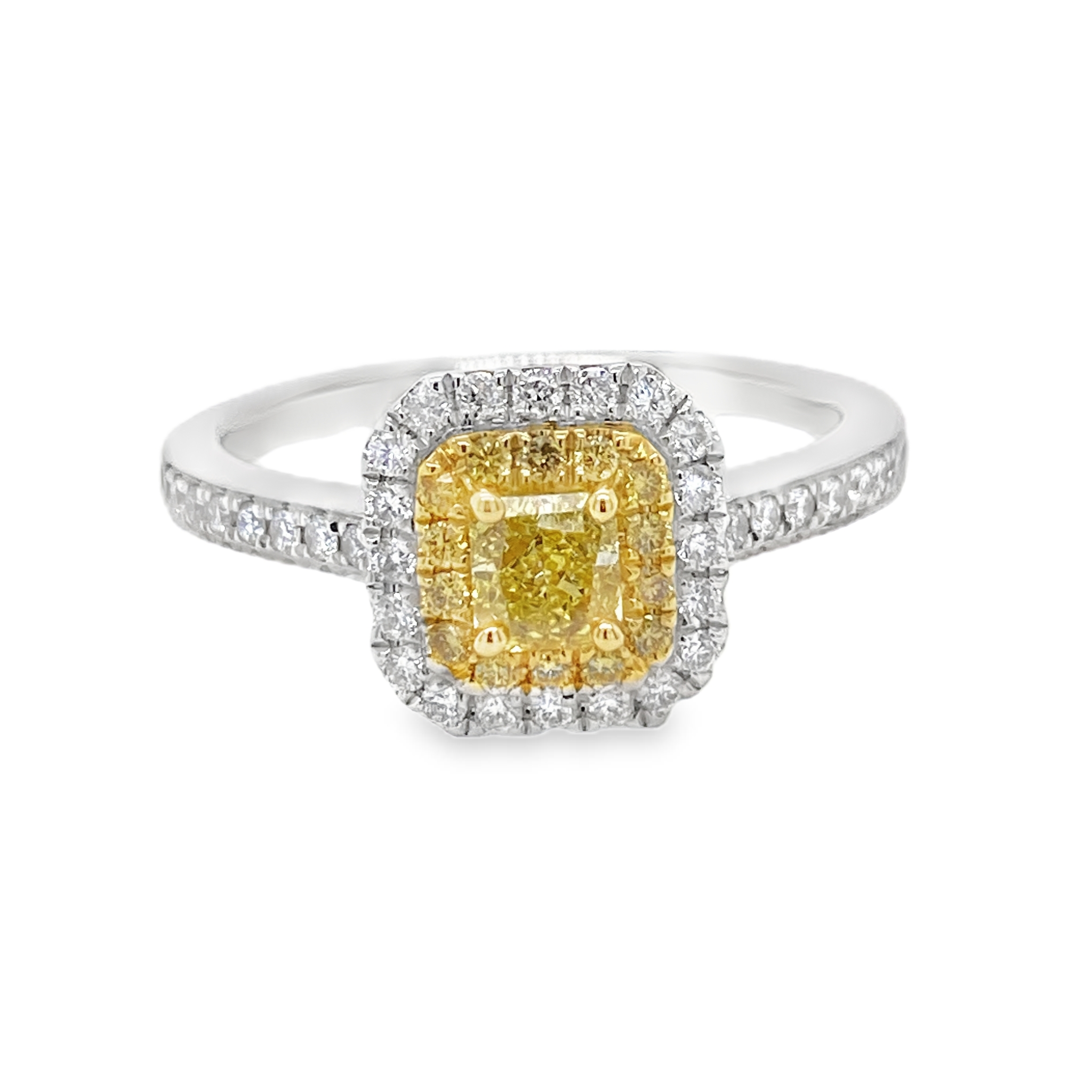 Fancy Intense Yellow Radiant Diamond Ring