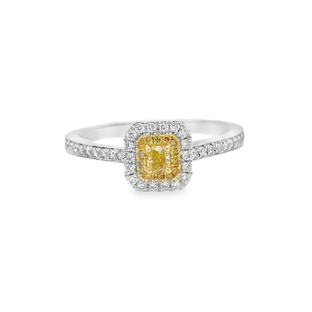 Fancy Intense Yellow Radiant Diamond Ring