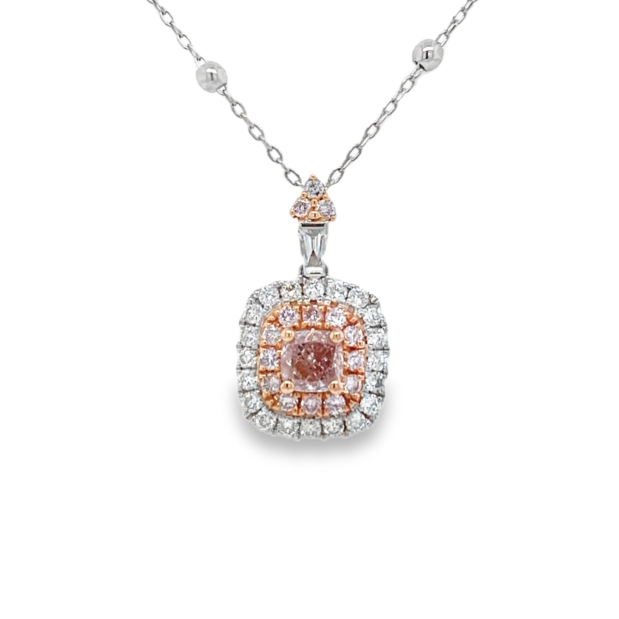 Fancy Pink Cushion Diamond Pendant
