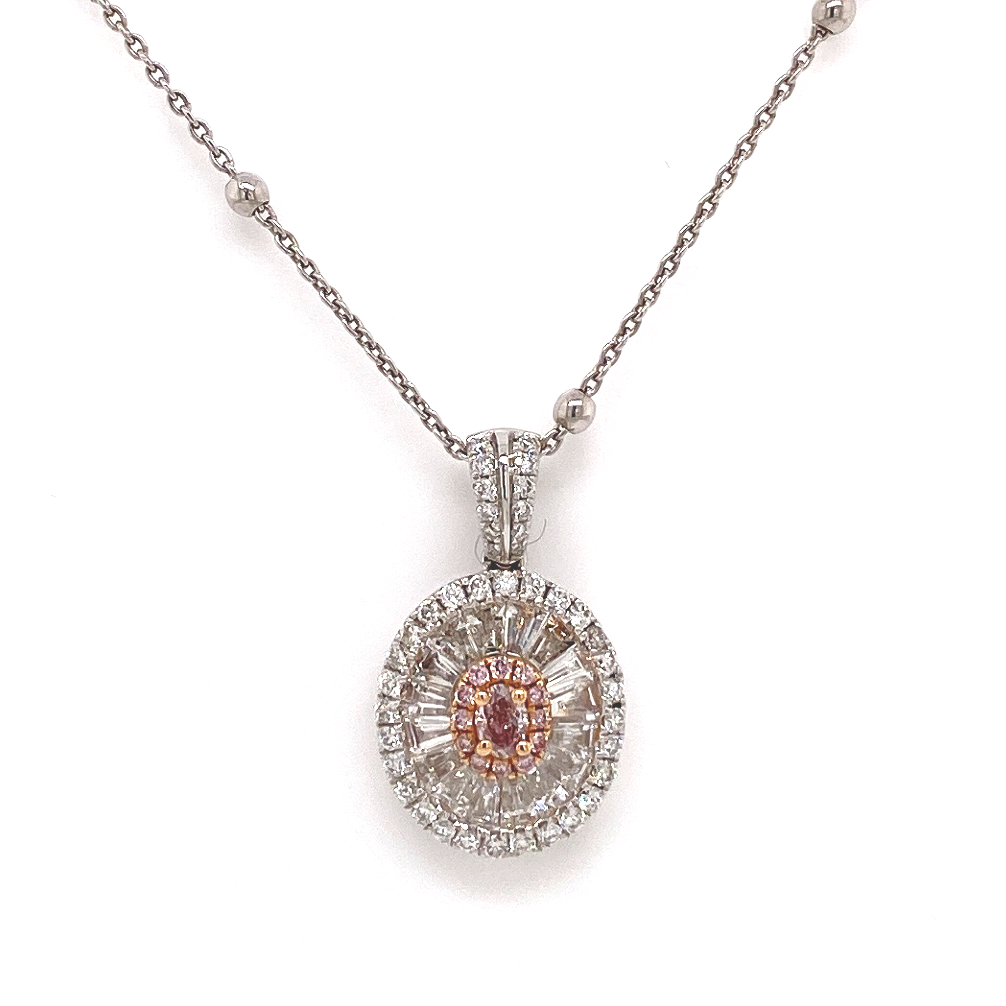 Fancy Purplish Pink Oval Diamond Pendant