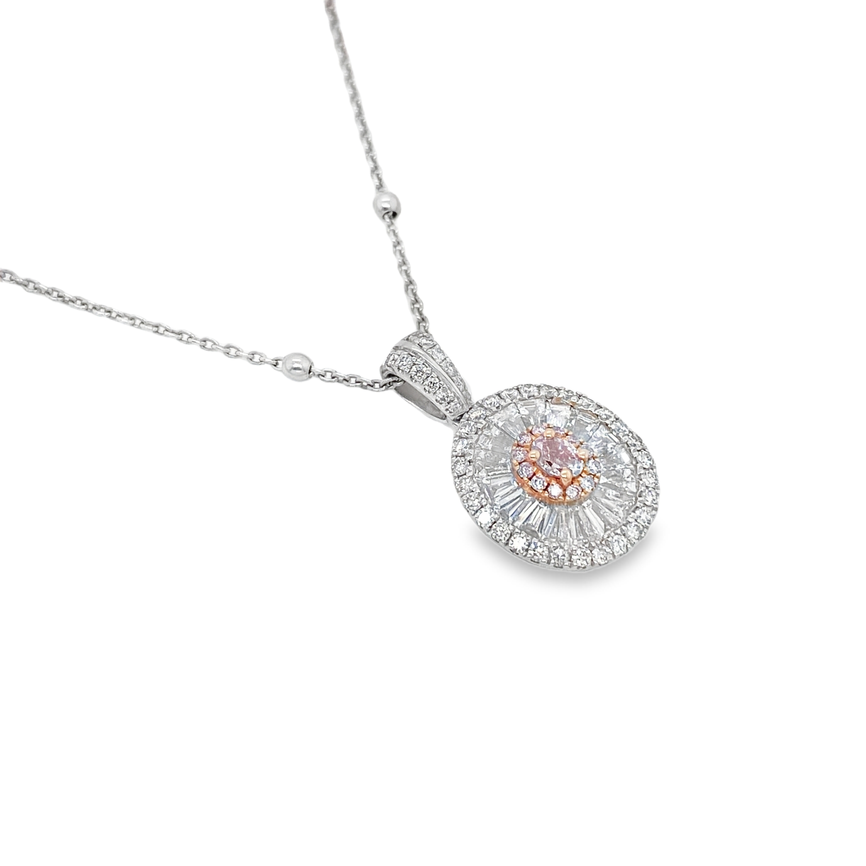 Fancy Purplish Pink Oval Diamond Pendant