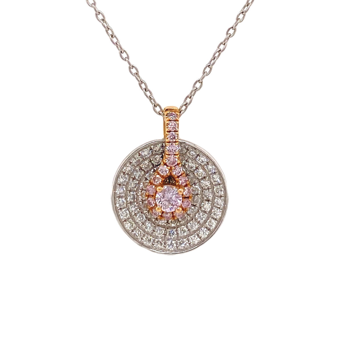 Fancy Light Purplish Pink Diamond Circular Plate Pendant