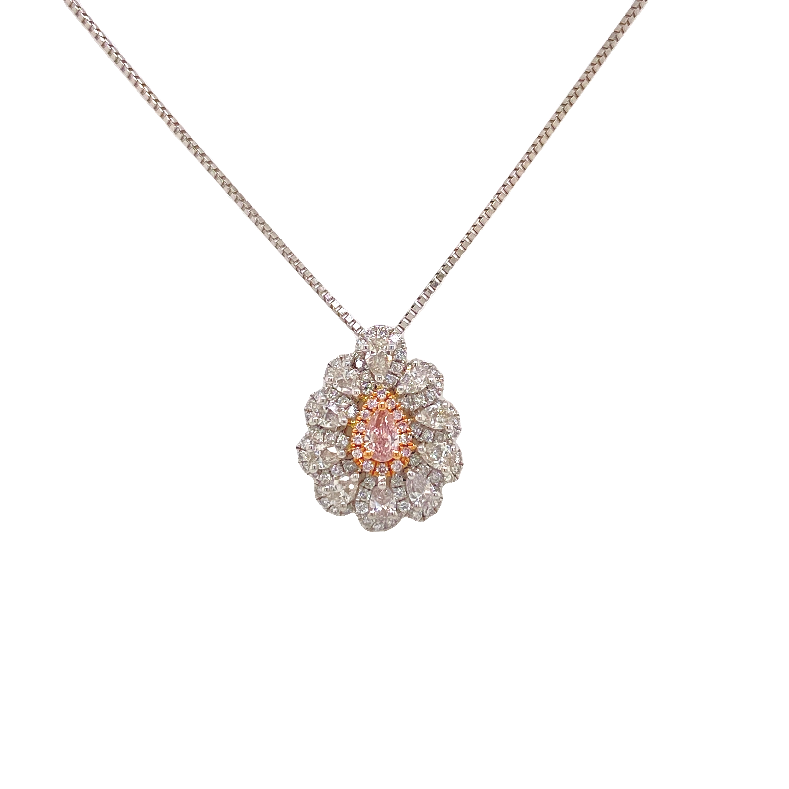 Fancy Light Pink Pear Diamond Pendant
