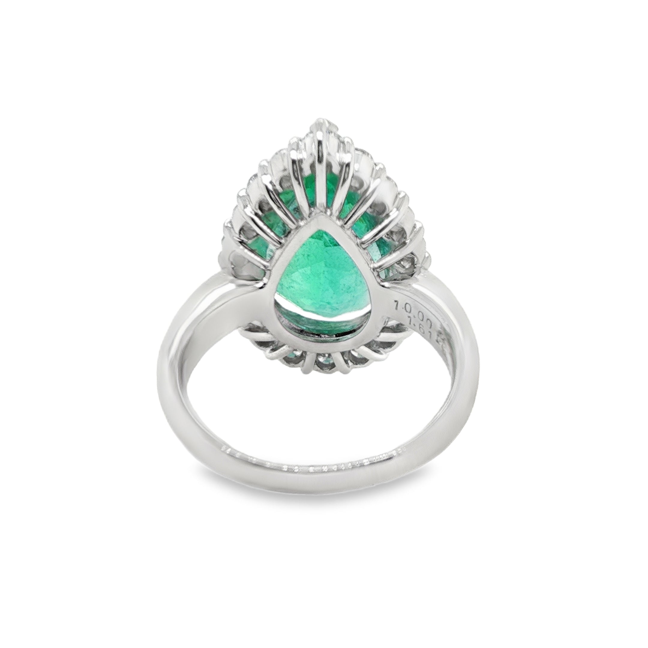 10.00ct Colombian Pear-Shaped Emerald & Diamond Ring
