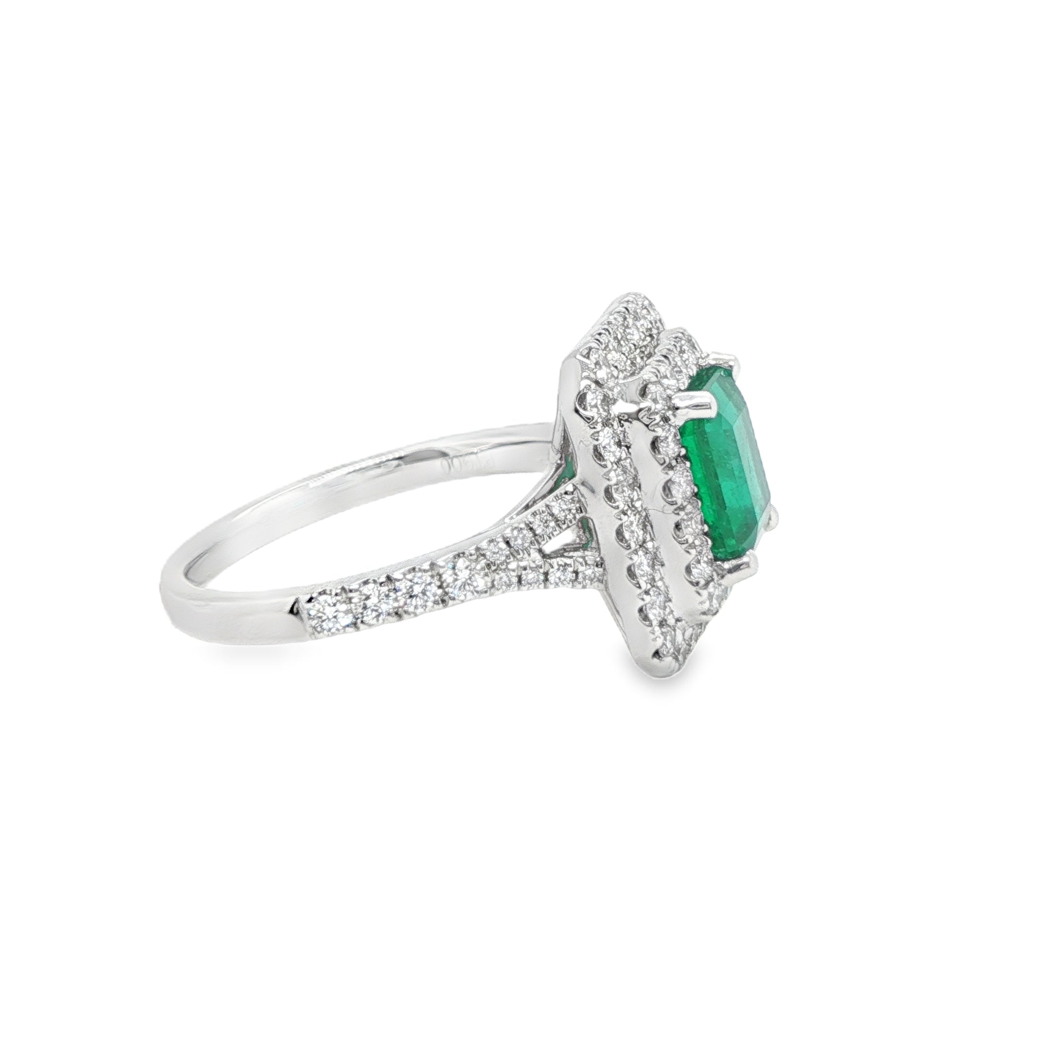 1.34ct Octagonal Muzo Colombian Emerald Ring