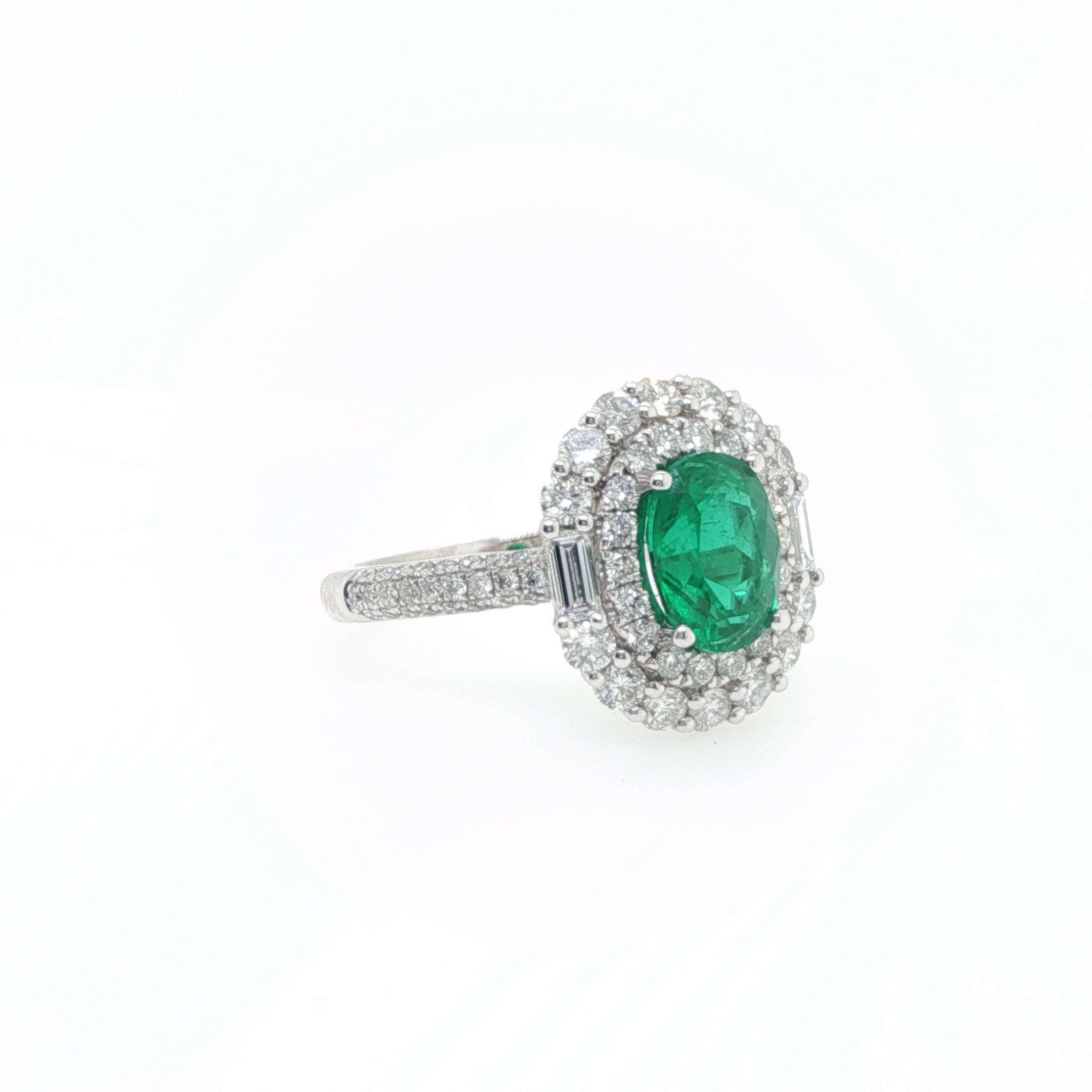 1.30ct Oval Muzo Colombian Emerald Ring
