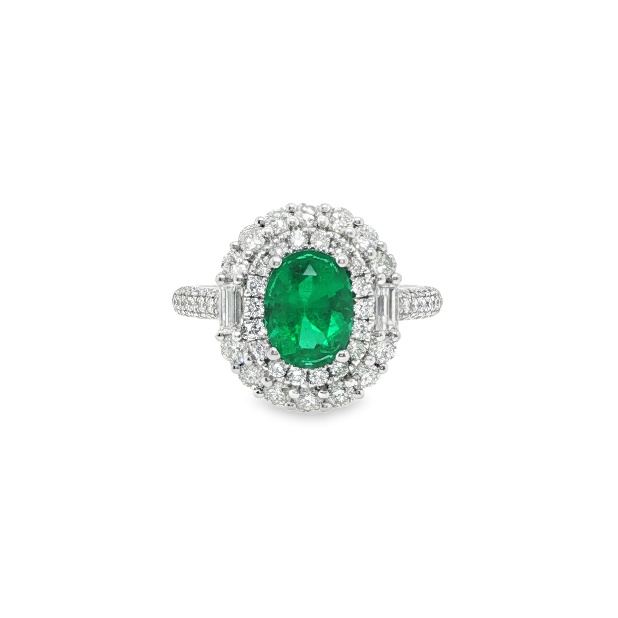 1.30ct Oval Muzo Colombian Emerald Ring