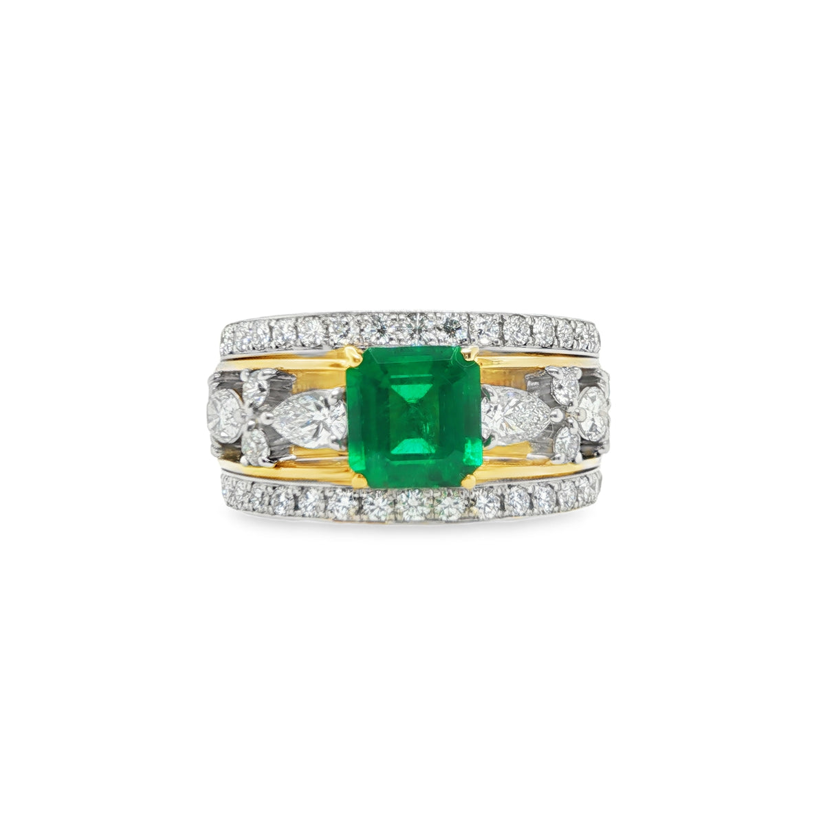 1.26ct Colombian Emerald & Diamond Ring