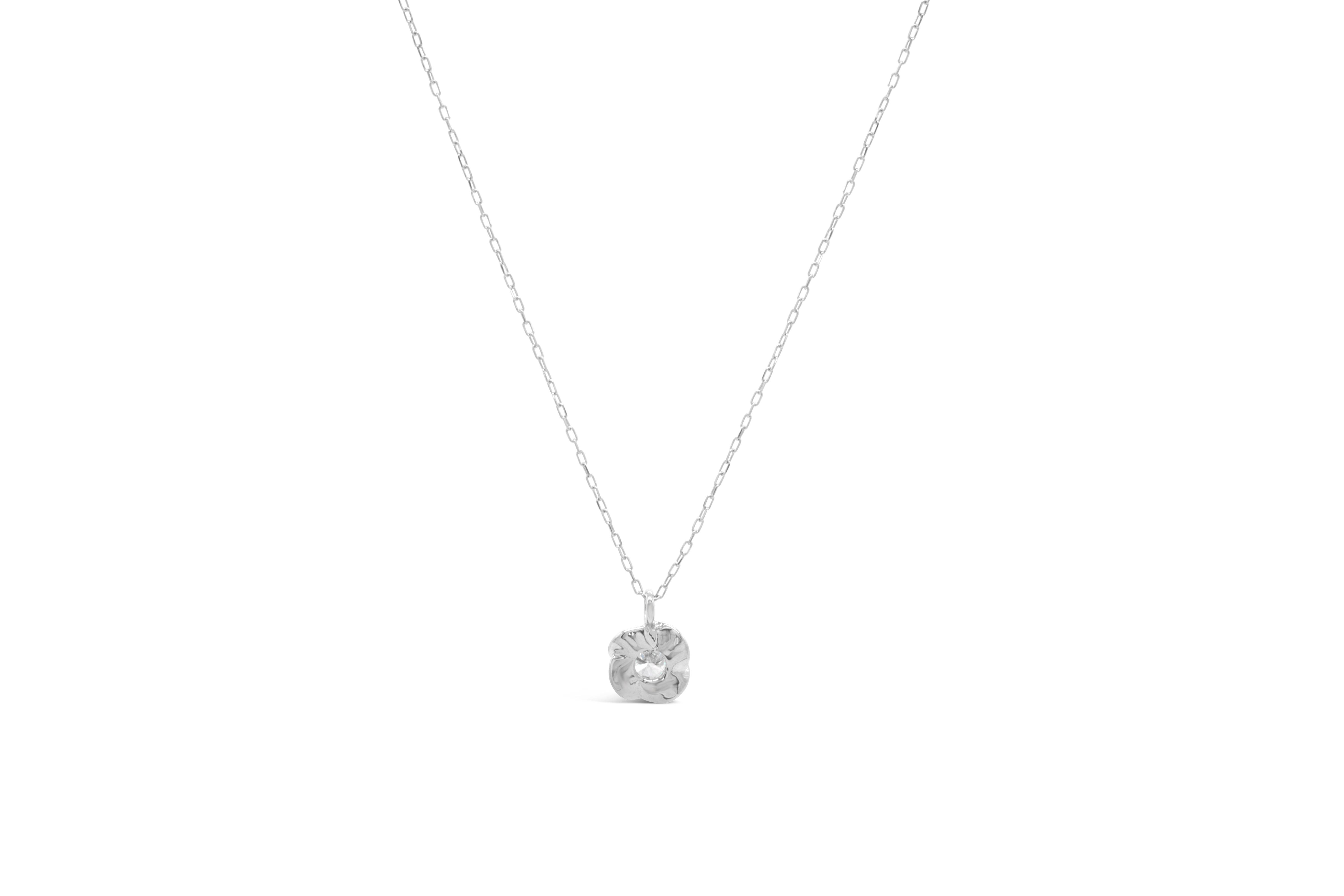0.1 CT Platinum Diamond Pendant Necklace - Candid Japan