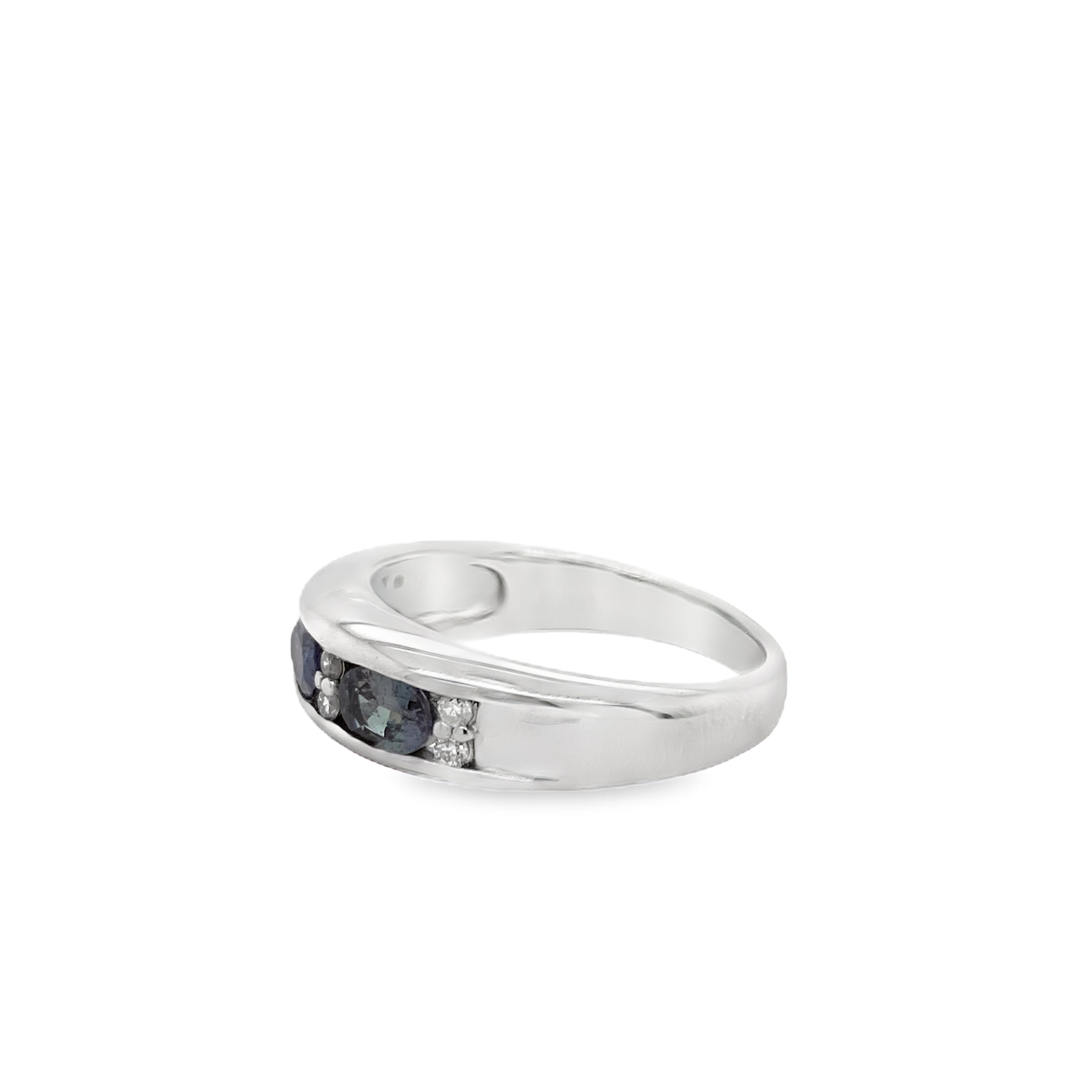0.82ct Alexandrite Trilogy & Diamond Platinum Ring
