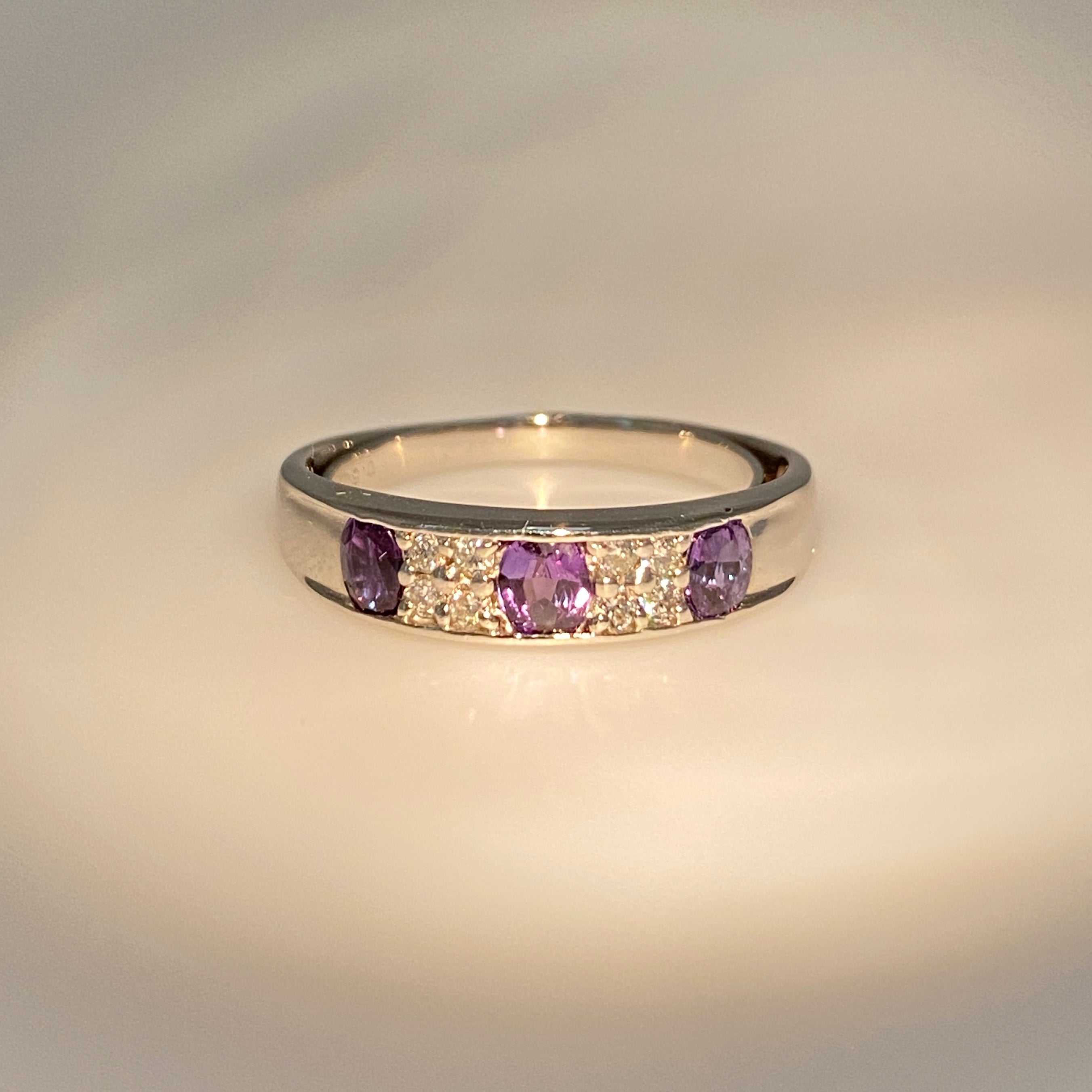 0.64ct Alexandrite & Diamond Platinum Ring