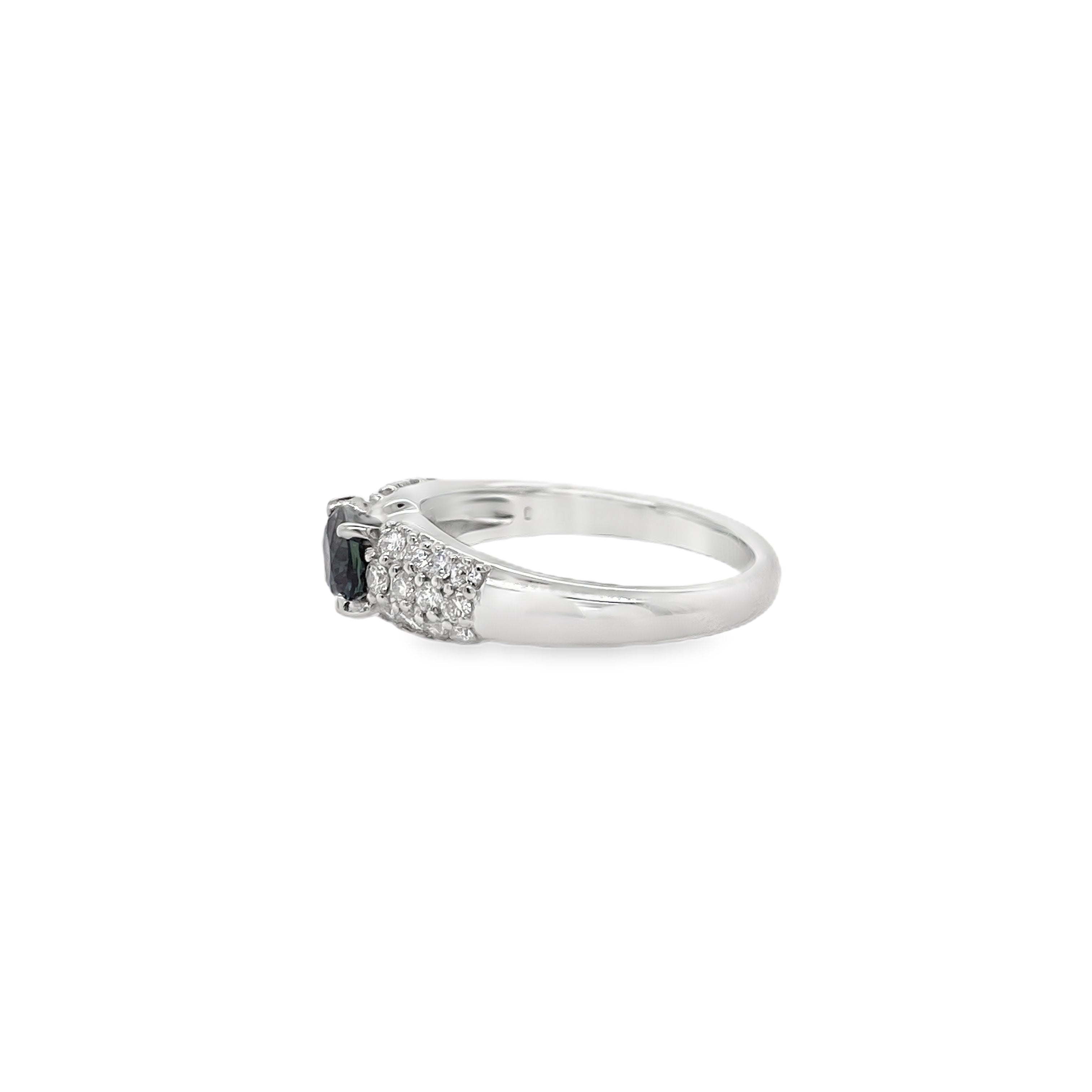 0.80ct Oval Brazil Alexandrite & Diamond Platinum Ring