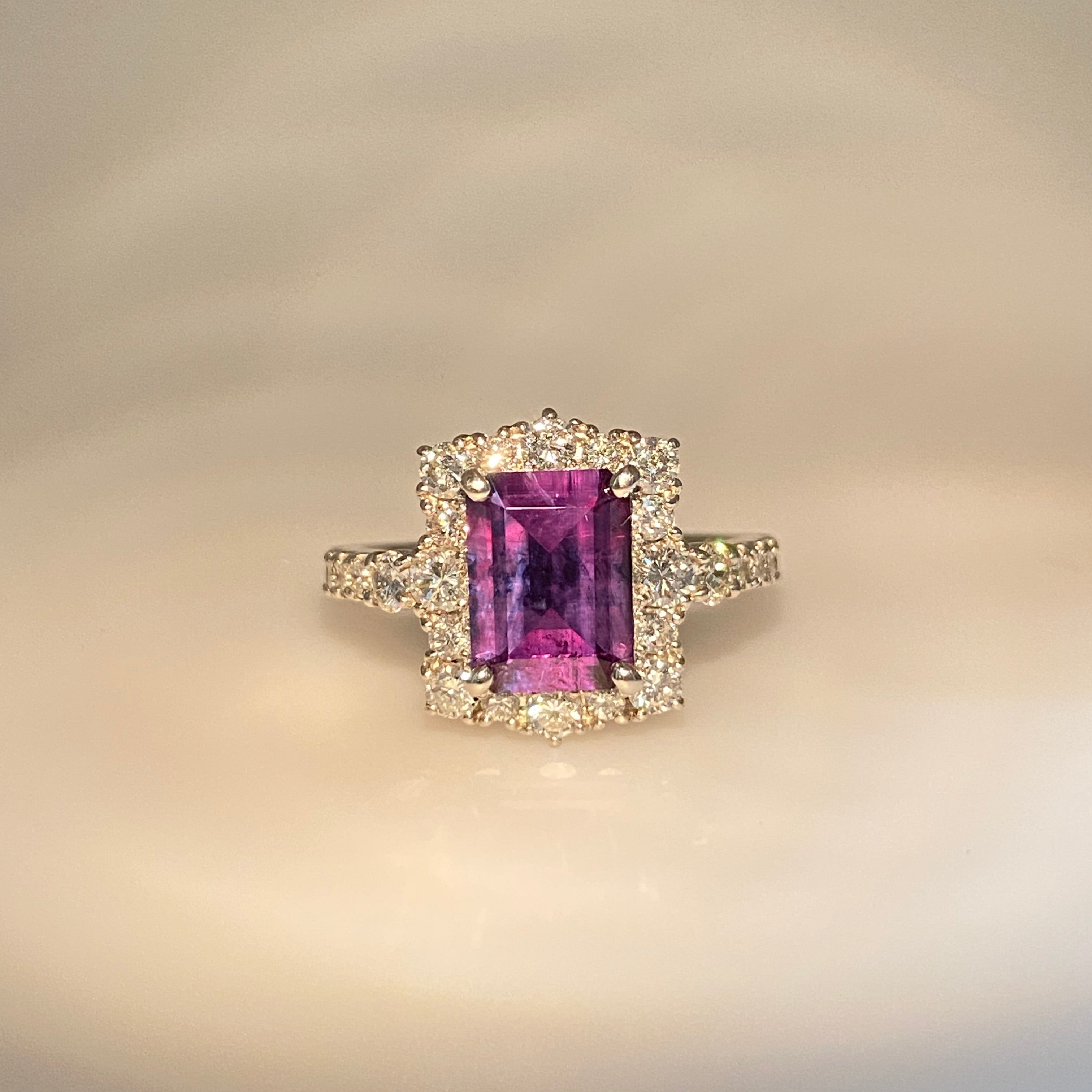 2ct Emerald-Cut Brazil Alexandrite & Diamond Platinum Ring