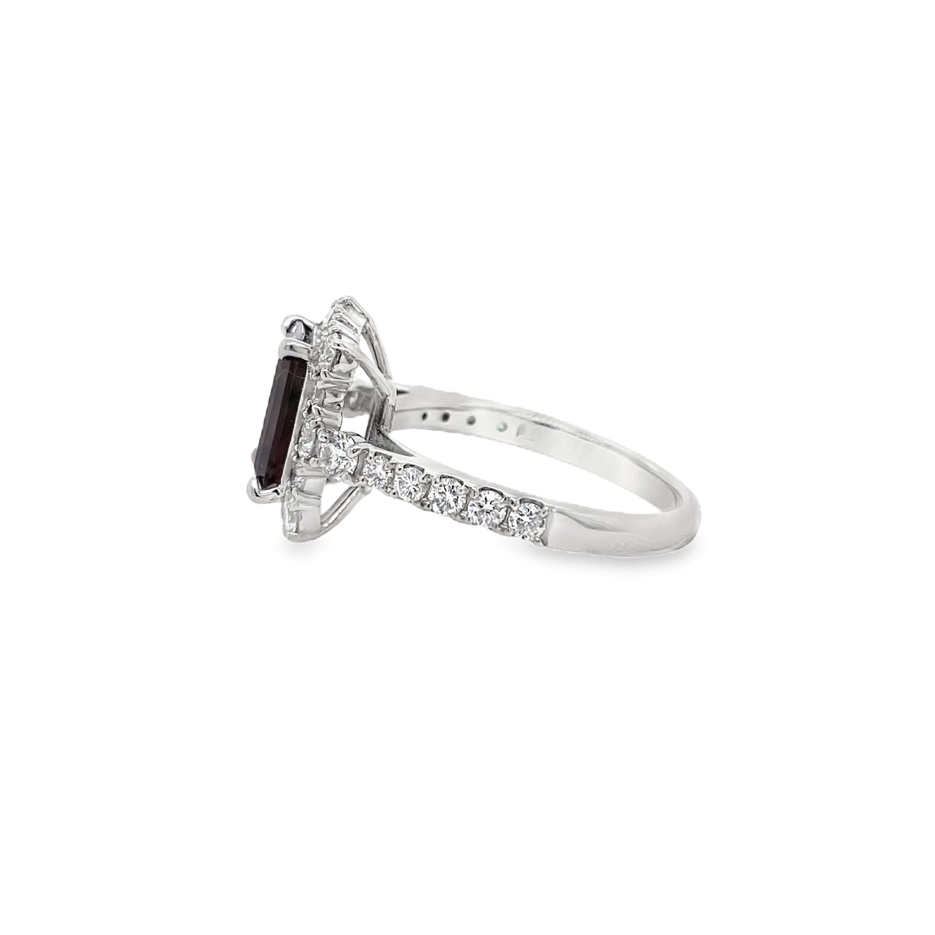 2ct Emerald-Cut Brazil Alexandrite & Diamond Platinum Ring