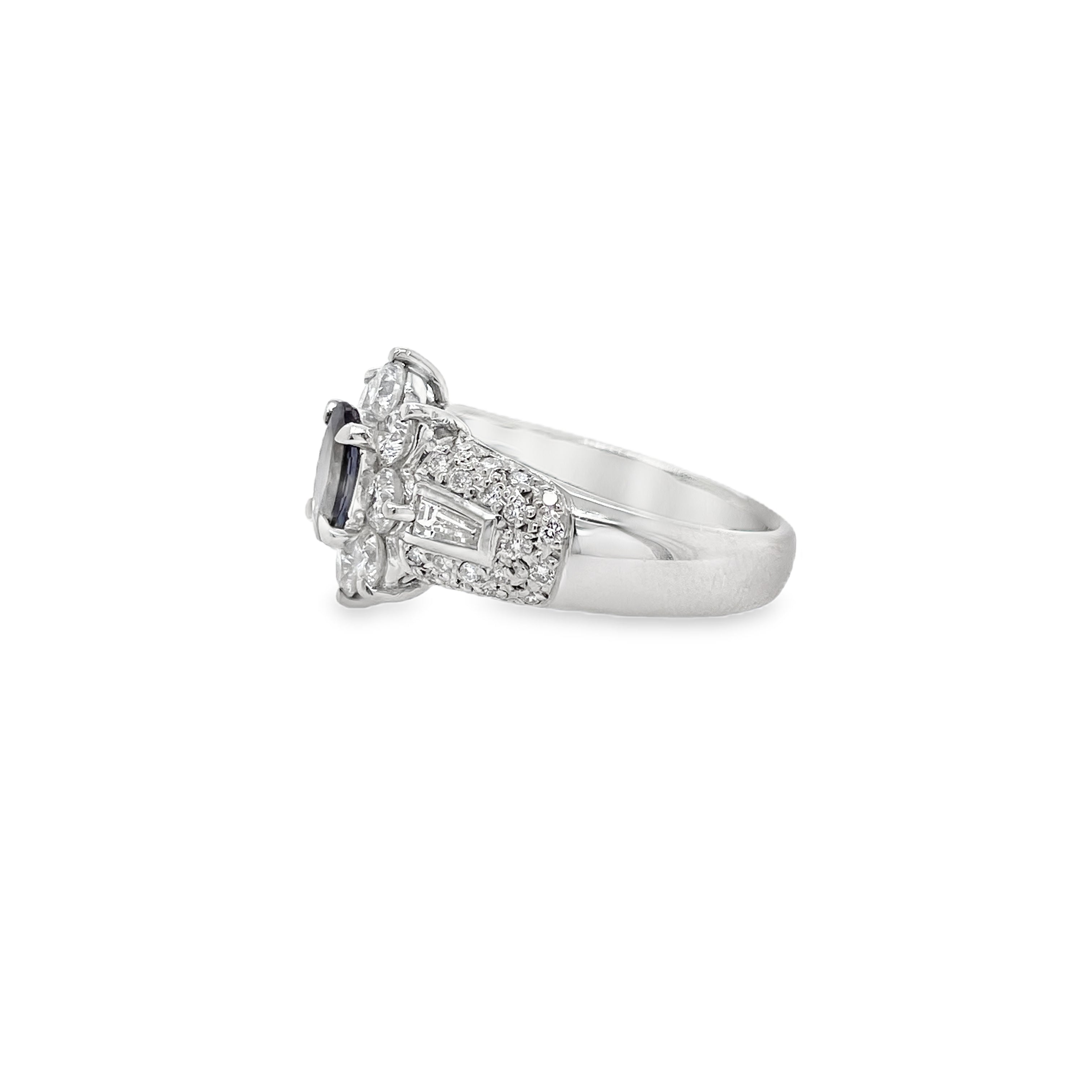 0.85ct Oval Brazil Alexandrite & Diamond Platinum Ring