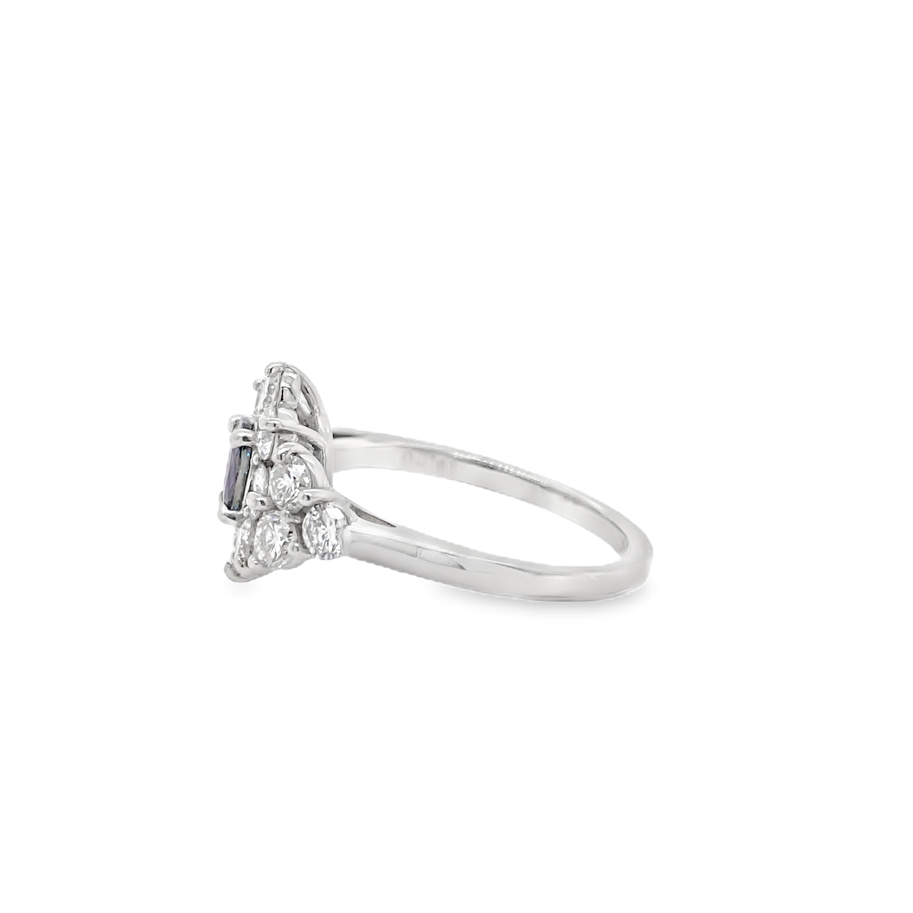 0.37ct Oval Brazil Alexandrite & Diamond Platinum Ring