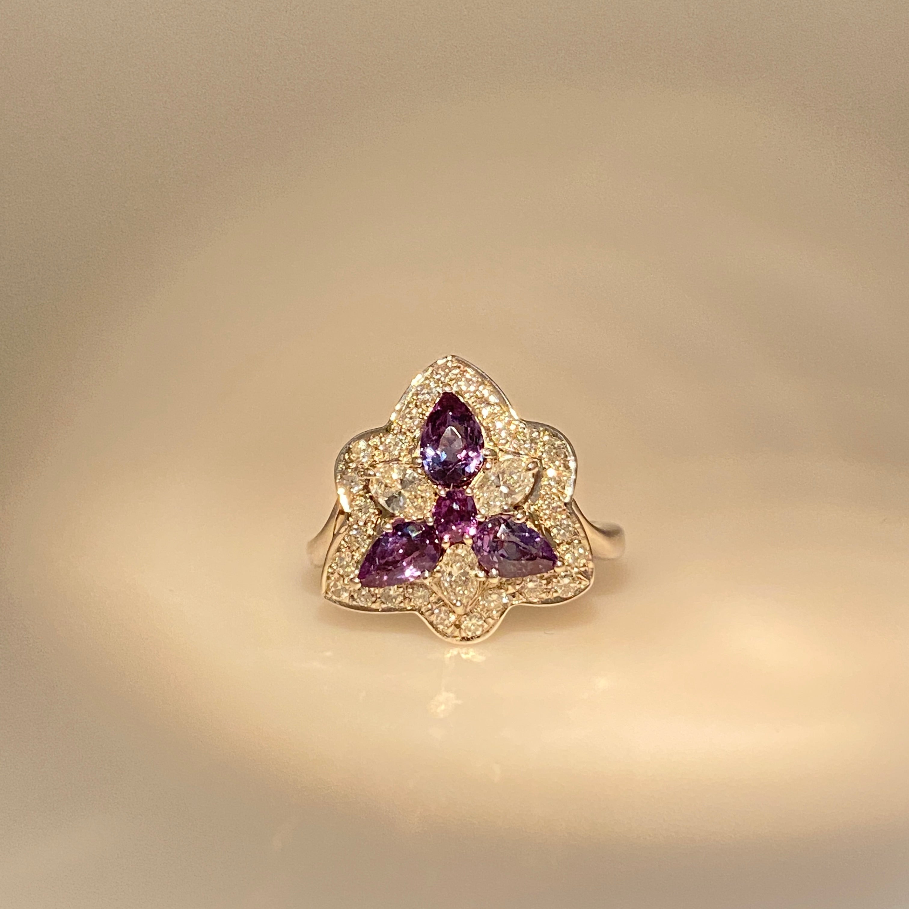 1.23ct Brazil Alexandrite & Diamond Platinum Ring